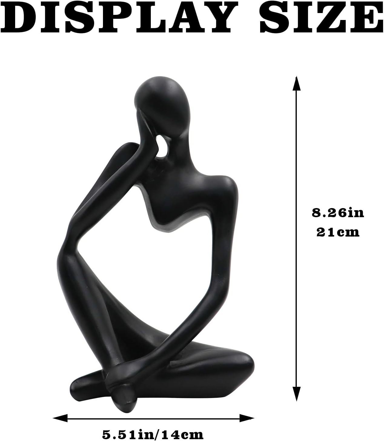 Thinker Statues and Sculptures, Resin Thinker Statue Ornaments, Abstract Style Sculptures, Housewarming Gifts, Housewarming Decorations, Living Room Dining Desk Decorations(Black Right, Large)