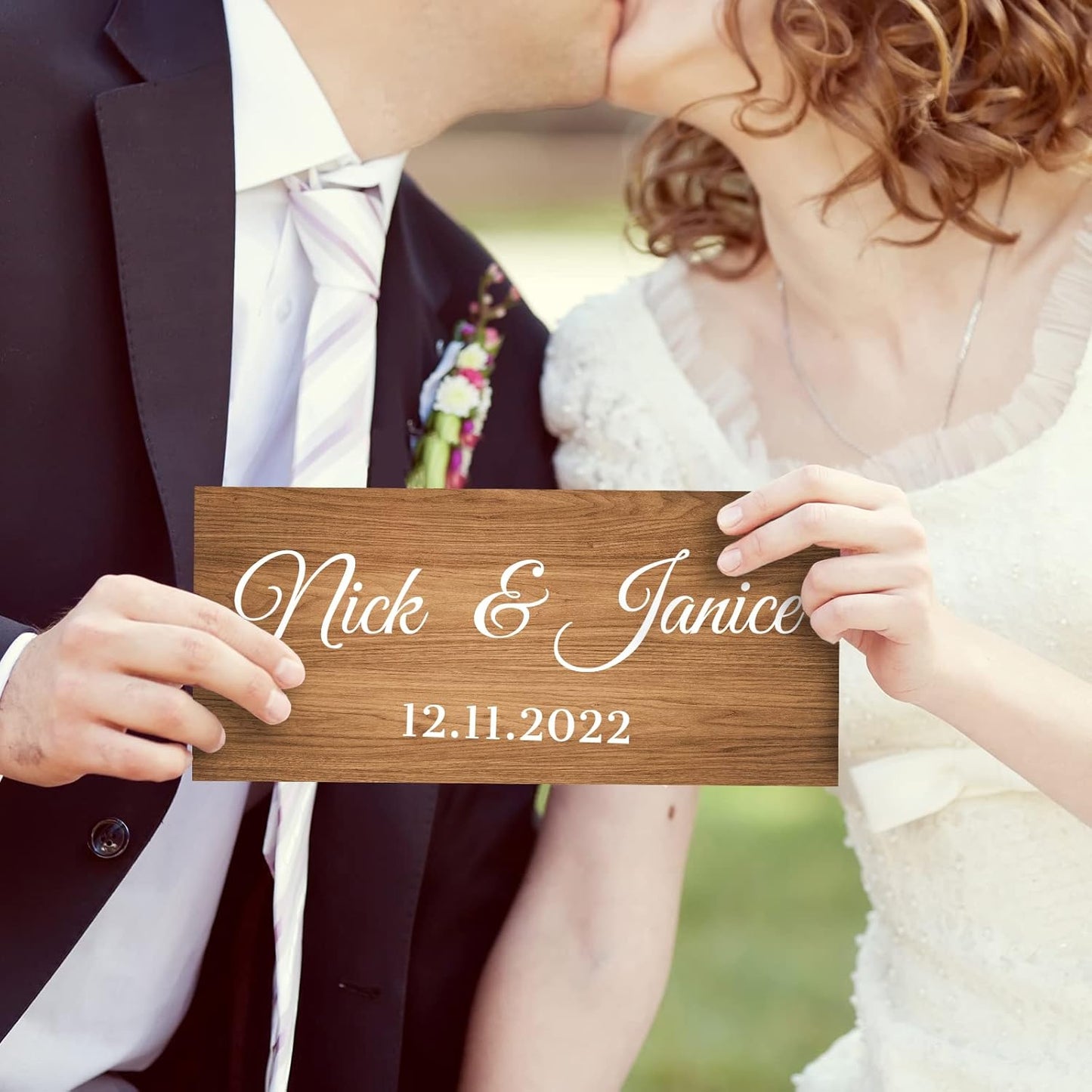 Custom Wood Sign Prsonalized Text Business Home Decor, Personalized Rustic Plaque Board Hanging Wooden Name Sign for Wall Art, Customized Signs Plank Decoration Gifts for Wedding Family Farmhouse Kitchen, Rectangle