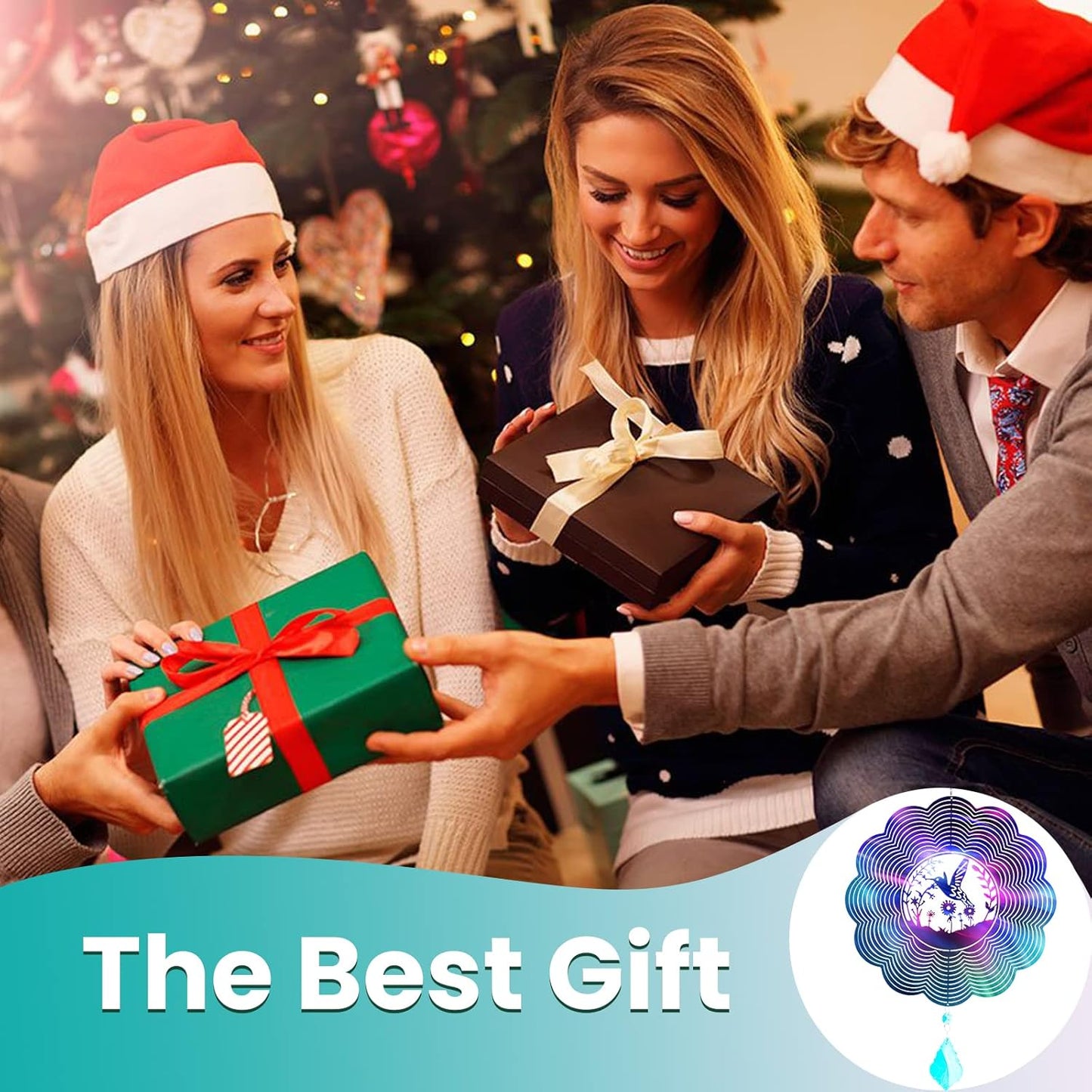 Wind Spinner, Hanging Wind Sculptures,Wind Spinners for Yard and Garden Decor,Yard Decorations Outdoor,Hanging Art Ornaments for Garden Yard Balcony Decor (Hummingbird)