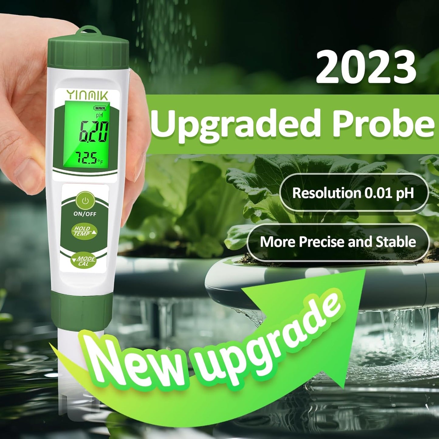 pH EC Meter for Water Hydroponics, PPM Meter for Nutrients, Measure pH PPM Conductivity Temperature of Hydroponic Garden Water and Nutrient Solution, EC pH TDS Meter for Water, Aquarium, Pool