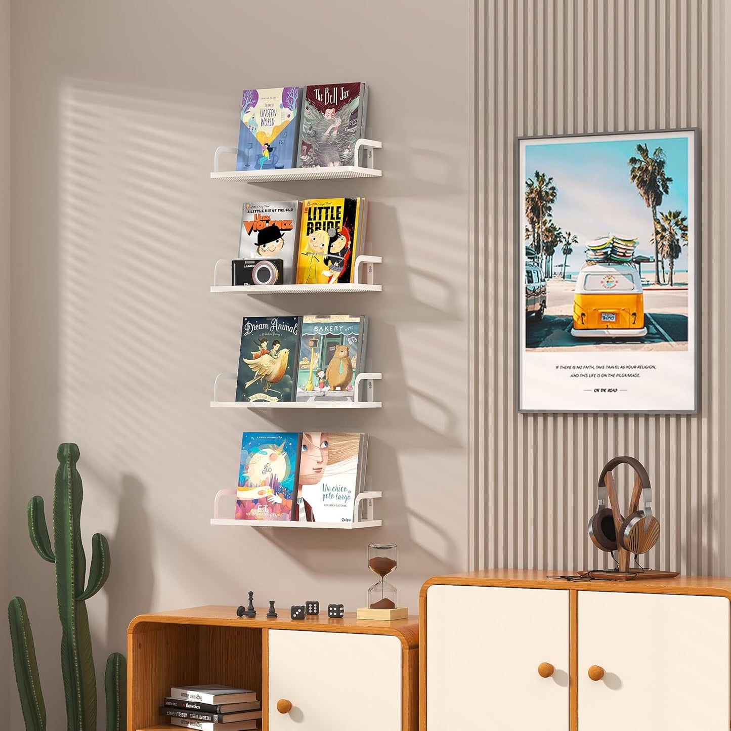 PUSDON Metal Wall Hanging Basket 2 Packs DIY Suitable for Multiple Scenes - White Hollowout 12.6in