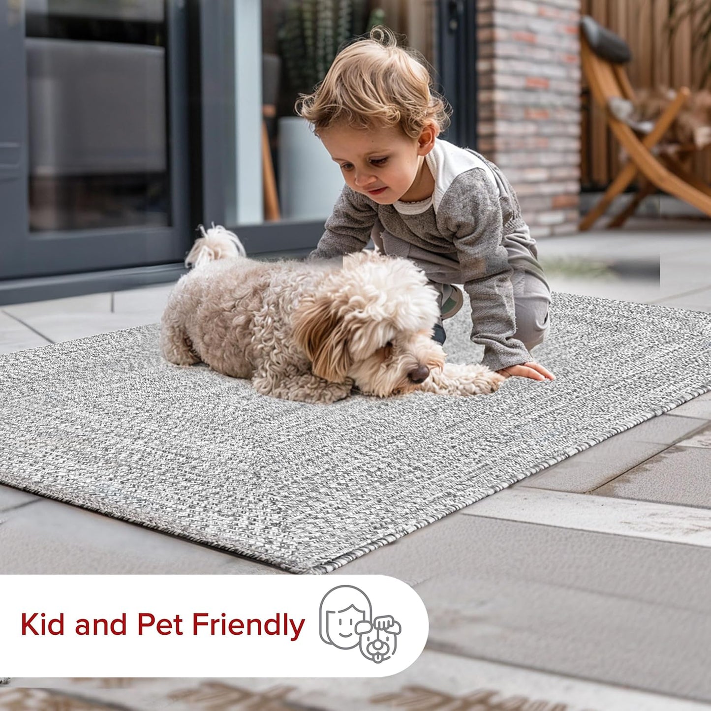 nuLOOM 6' Round Solid Hand Braided Indoor/Outdoor Area Rug, Pet-Friendly, High Traffic, Weather Resistant, for Patio, Balcony, Bedroom, Living, Dining Room, Wynn Salt and Pepper