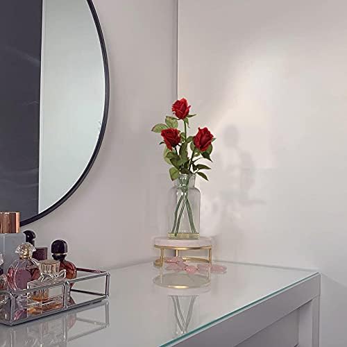 Artificial Realistic Roses Red Flowers 24" Real Touch Silk Roses Bouquet Long Stems Rose for Flower Arrangement Fake Roses Decor for Home Party Wedding Table Centerpieces Roses Realistic - 5 Pcs