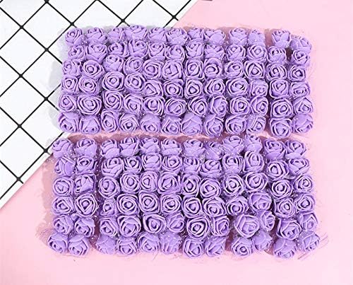144 Pcs Mini Fake Rose Flower Heads Artificial Flower Foam Rose Real Touch Roses Flower Heads for DIY Wedding Bouquets Centerpieces Arrangements Party Baby Shower Home Decor (Light Purple)