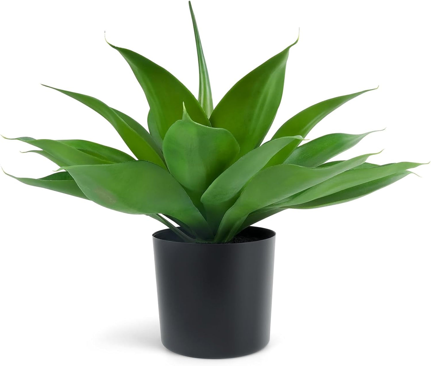 Velener Fake Agave with Black Pot, Artificial Plant Outdoor Agave - Fake Plants for Indoor and Outdoor Decor(16 Inch)