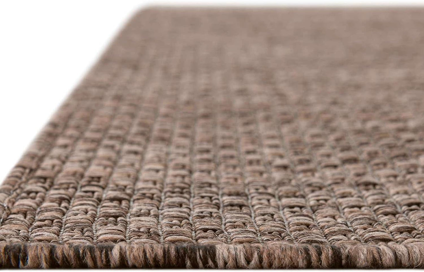 Unique Loom Outdoor Solid Collection Area Rug (7' 10" x 10' Rectangle Light Brown/Ivory)
