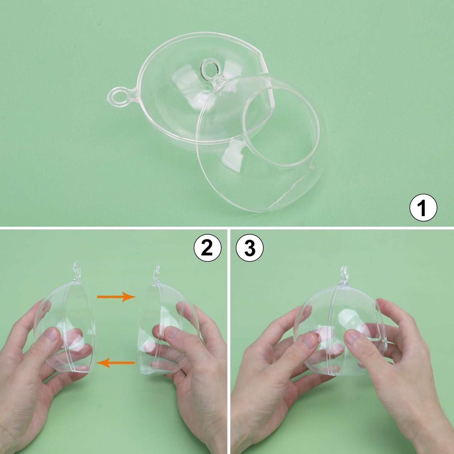 39 Pcs 4 Inch Hanging Glass Globes Orbs, Clear Ornaments Balls, Tealight Candle Holder for Wedding, Christmas, Party, Centerpiece Accessory and Home Decor by KUKLIPJIM.