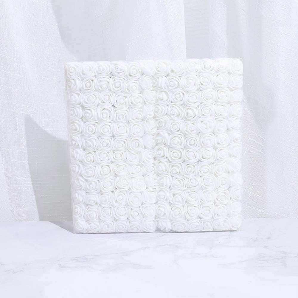 Foam Rose Fake Flowers for Crafts 144 pcs 2 cm Mini Wreaths Artificial Flower Bouquet Multicolor Rose Flower Wedding Scrapbooking Decoration Rose Fake Flower(White)