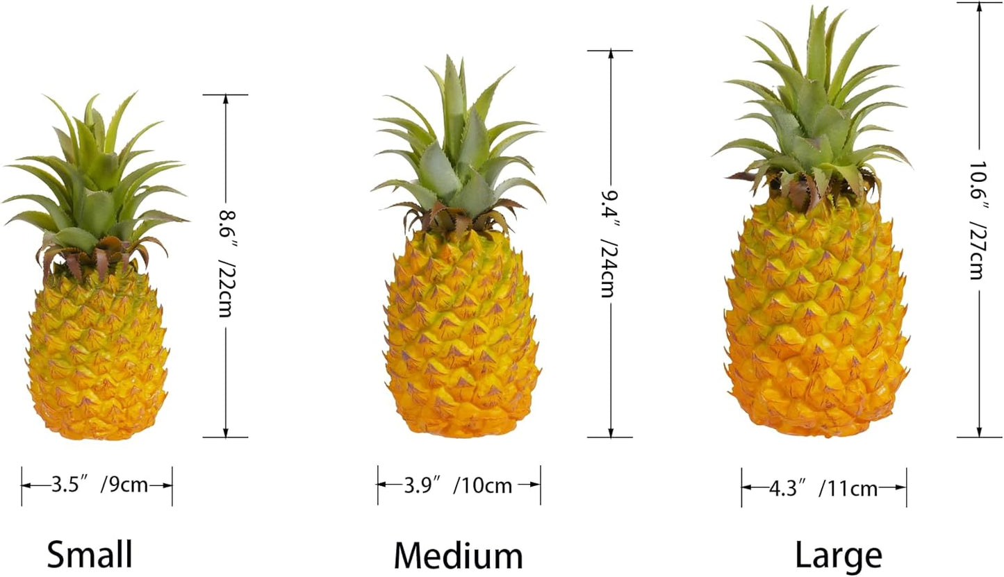 QIRMIZI 2 Pack Artificial Pineapple -Simulated Fruit Decoration, Lifelike Fake Fruit Model, Perfect for Home Decor, Kitchen, Party & Photography Prop – Realistic & Eco-Friendly,Yellow Small