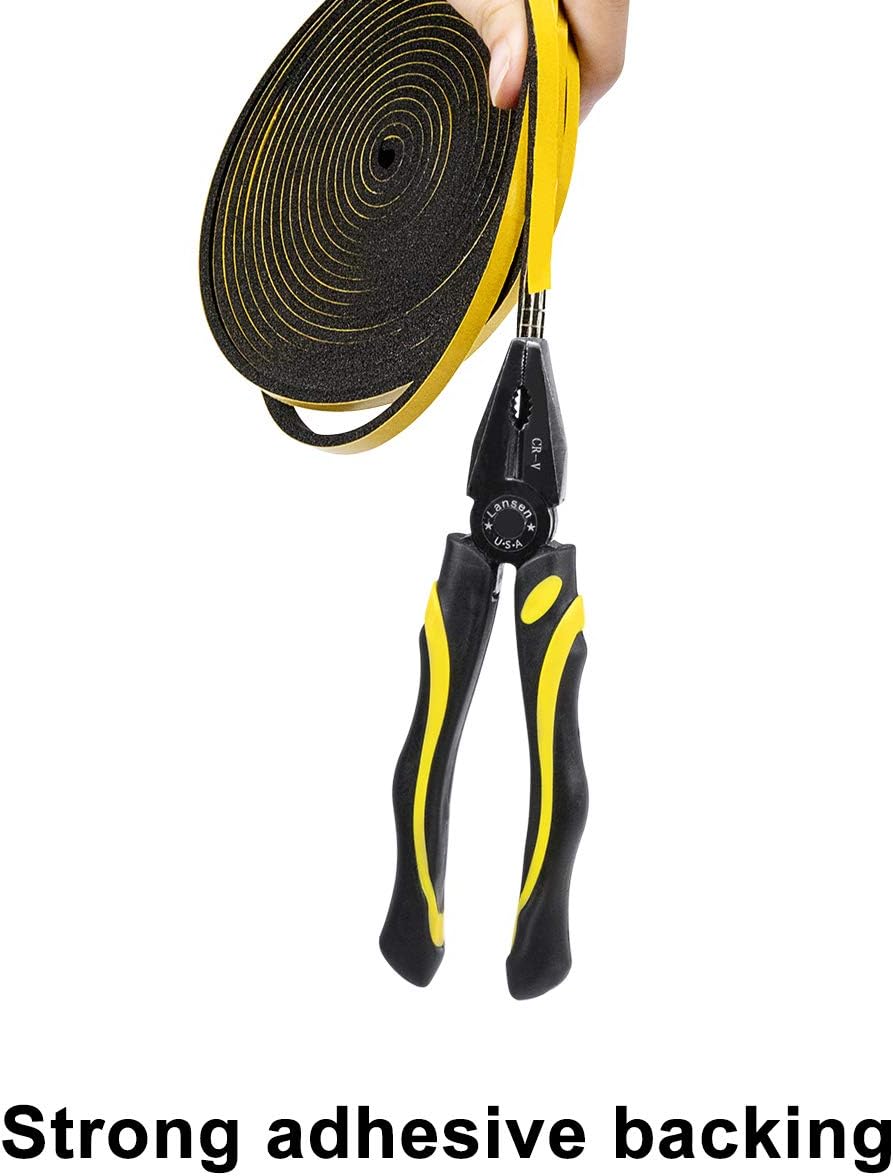 TORRAMI Adhesive Foam Tape 1/4" W X 1/8" T, Closed Cell Foam Weather Strip Seal Insulation for Door and Windows (Total 49.5 Ft Length, 3 Rolls of 16.5 Ft Each)