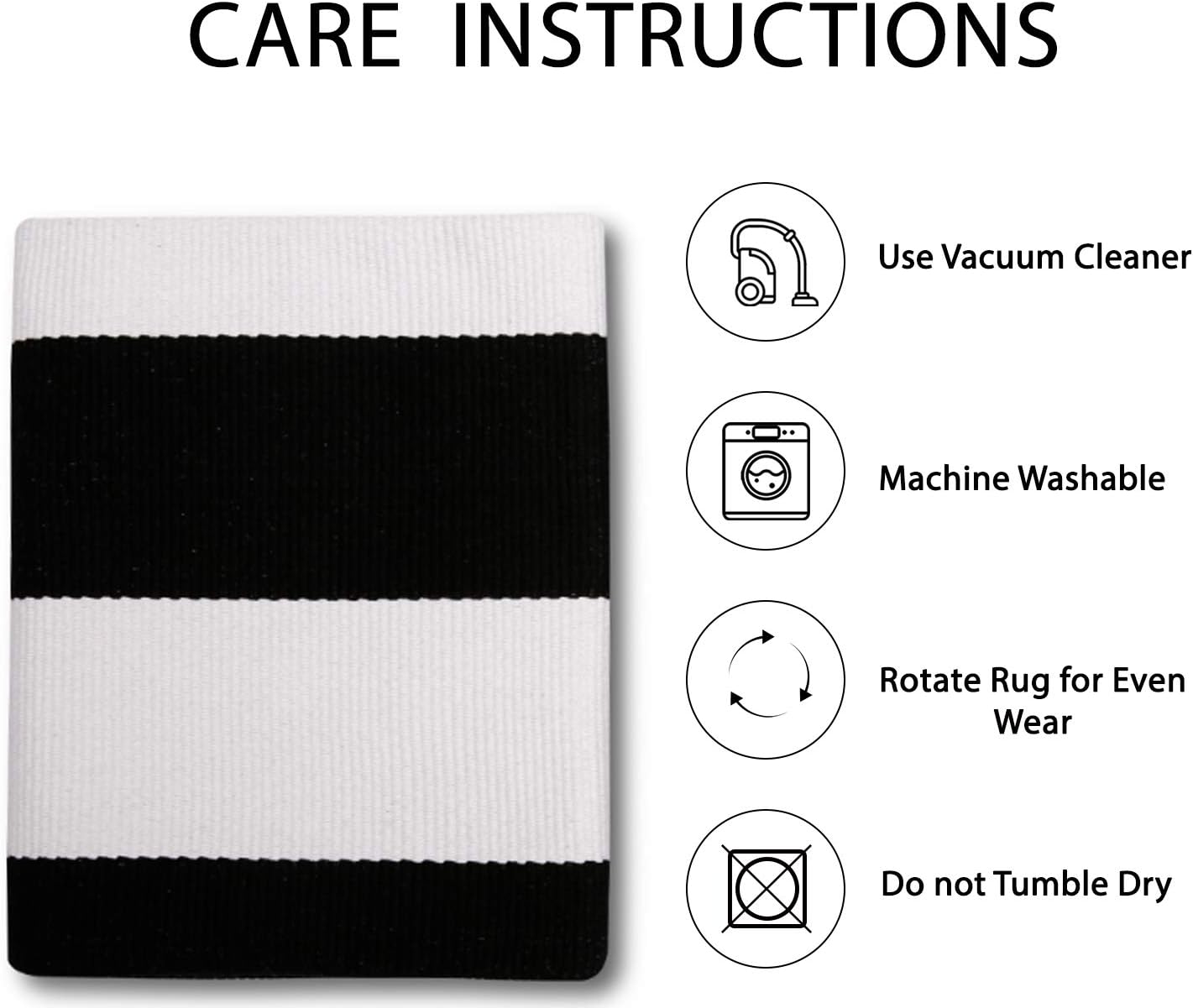 IOHOUZE Black White Striped Rug -4x6 Front Door Mats Outdoor,Washable Rug for Front Porch Decor,Spring Summer Welcome Mats Outdoor Indoor, Doormat for Farmhouse/Entryway/Home Entrance