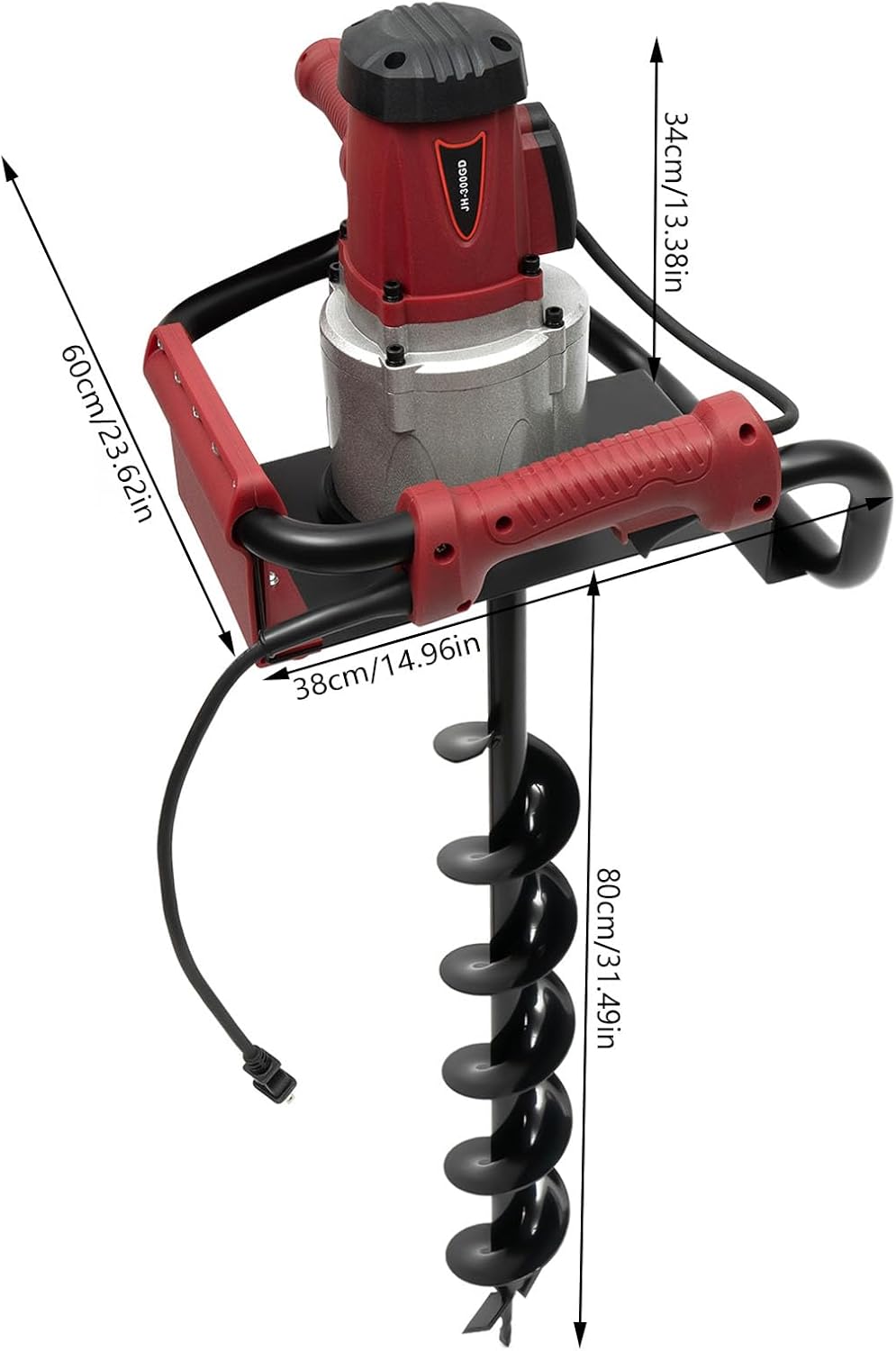 Post Hole Digger,1500W 1.6HP Electric Post Hole Auger Earth Auger Digging Drill Digging Machine with 4" & 6" Digging Auger Bits and Extension Bar Set for Planting,Trenching in Garden (1500W,2xDrill)