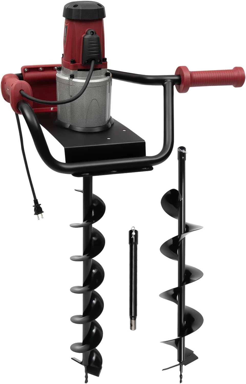 Post Hole Digger,1500W 1.6HP Electric Post Hole Auger Earth Auger Digging Drill Digging Machine with 4" & 6" Digging Auger Bits and Extension Bar Set for Planting,Trenching in Garden (1500W,2xDrill)