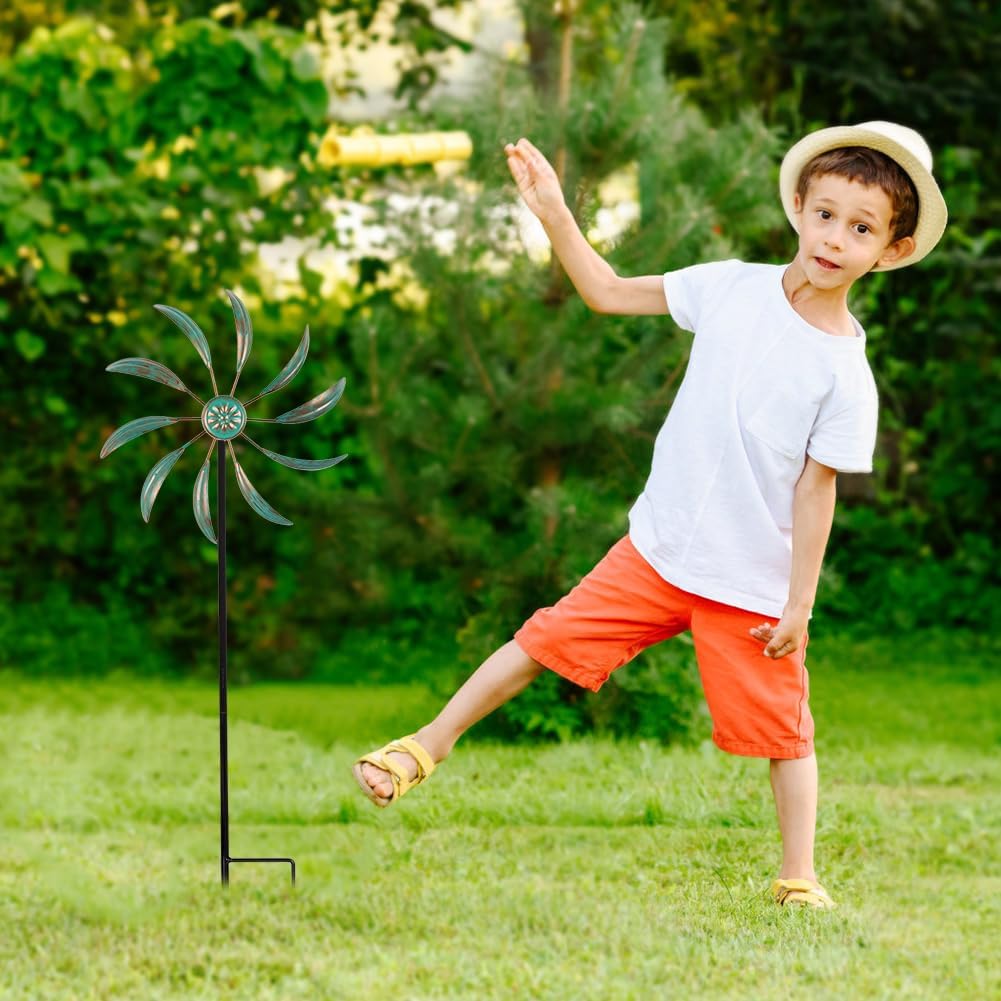 Stargarden Wind Spinners Outdoor Metal, Garden Pinwheels Waterproof Wind Sculptures, Small Windmills for Yard and Garden Decor