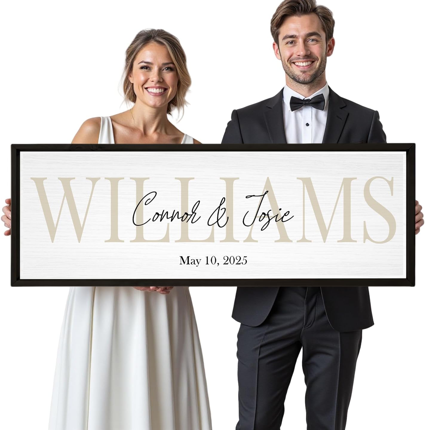 Wedding Gifts for Couples 2025, Custom Wood Sign for Bridal Shower Gift, Engagement Gift, Newlywed Gift, Personalized Last Name Sign with Established Date for Home