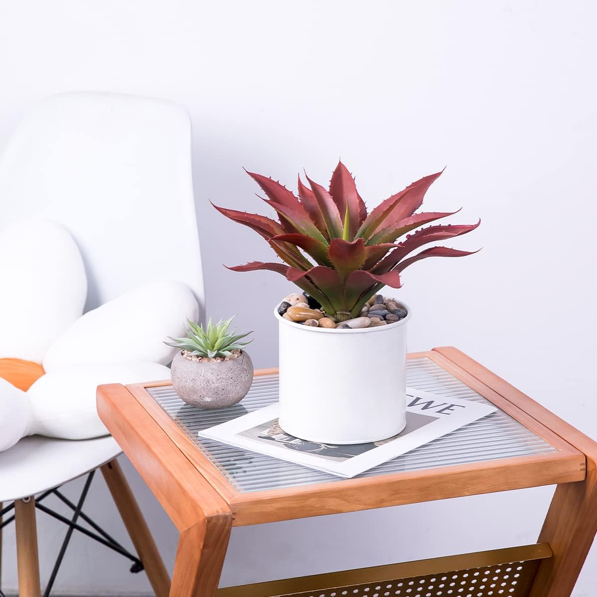 Veryhome Succulents Plants Artificial Aloe Plant, 12.5Inch Large Faux Succulents Unpotted, Premium Crafting DIY Greenery Decor for Indoor & Outdoor(Red)