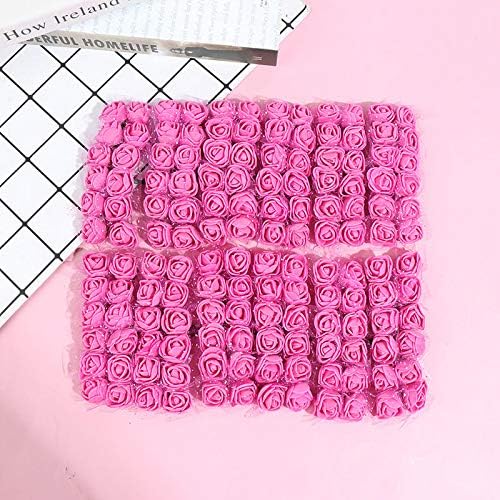 2inches Mini Fake Rose Flower Heads Artificial Rose Fake Flower Head Artificial Craft Rose Rose Petals Confetti for Handmade DIY Wedding Home Decoration Accessories, Pack of144 (Rose Red)