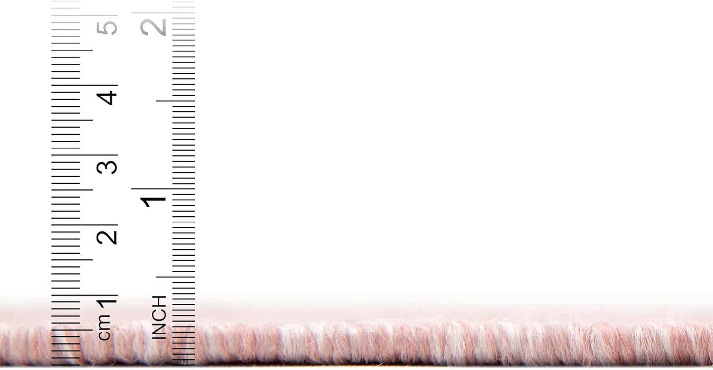 Unique Loom Collection Casual Transitional Solid Heathered Indoor/Outdoor Flatweave Area Rug (7' 10" Square, Whisper Pink/Ivory)