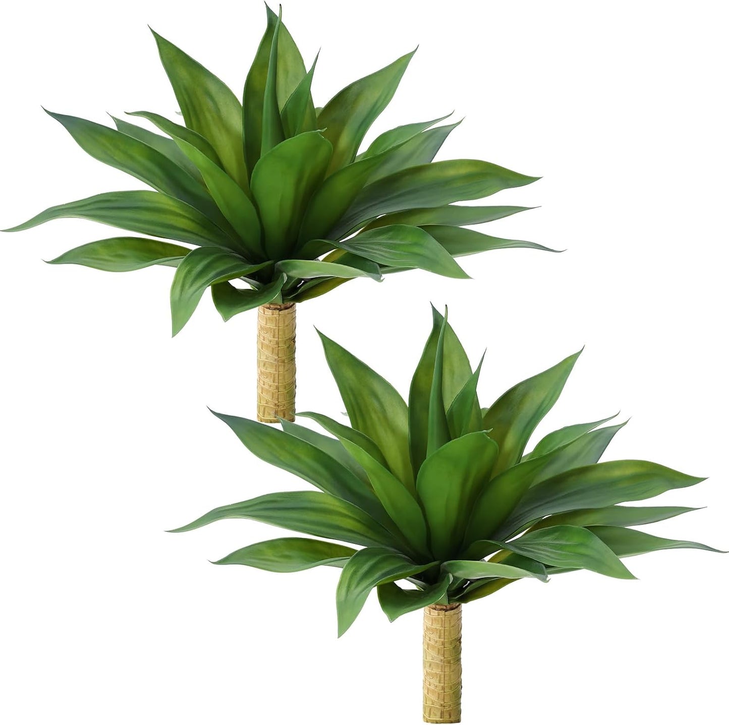 Artificial Plants Outdoor,UV-Resistant Fake Agave Succulent Plant 23 Inch Medium Size Faux Succulents Stems for Indoor Realistic & Natural Home Decor Plants for Office Housewarming 2 Pack