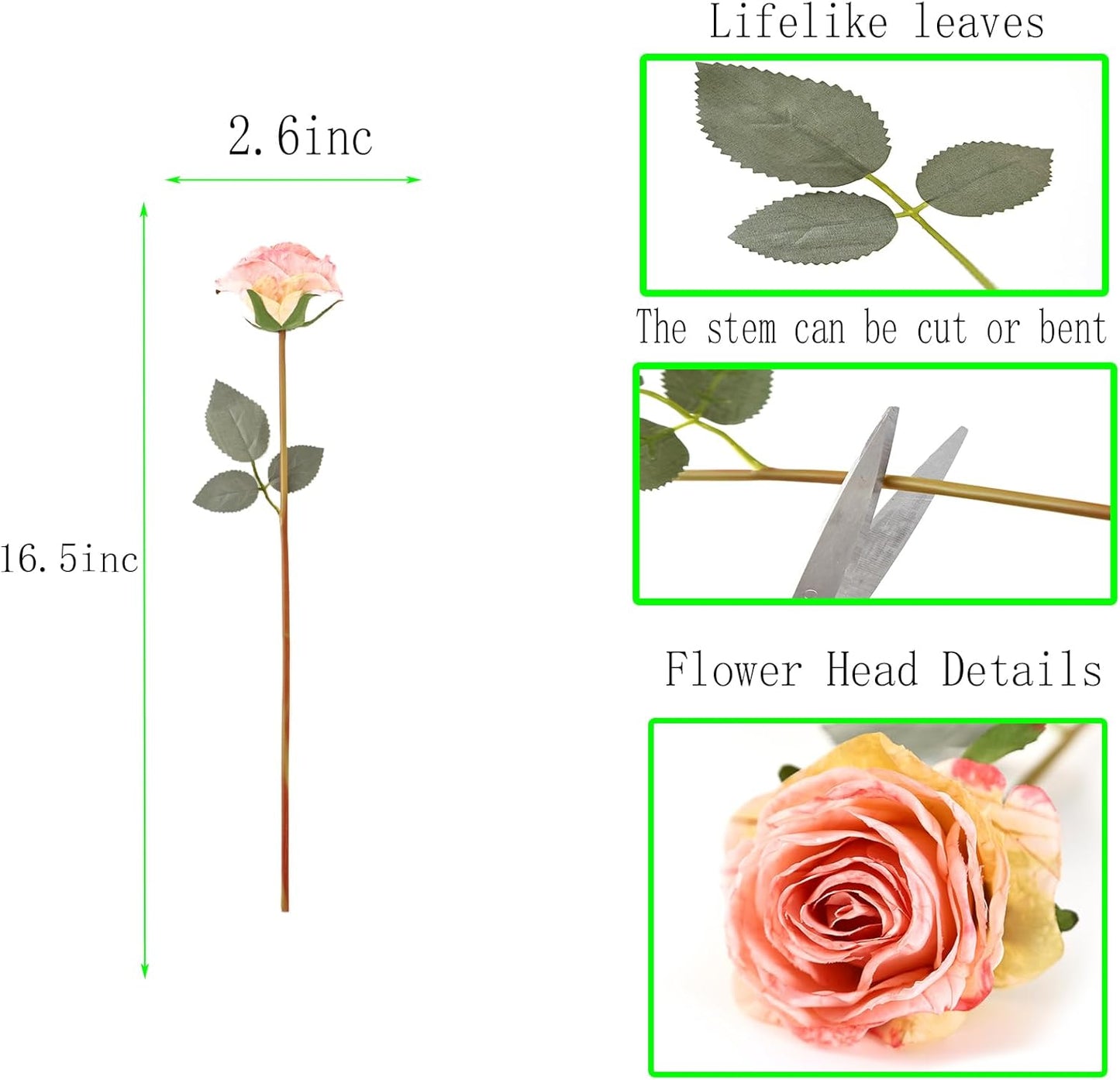 Kimura's Cabin 12pcs Pink Lifelike Artificial Roses Flowers with Stem Faux Silk Rose Bouquet Dried Roses Fake Flowers for Valentines Day Home Centerpiece Wedding Party DIY Decoration (Light Pink)