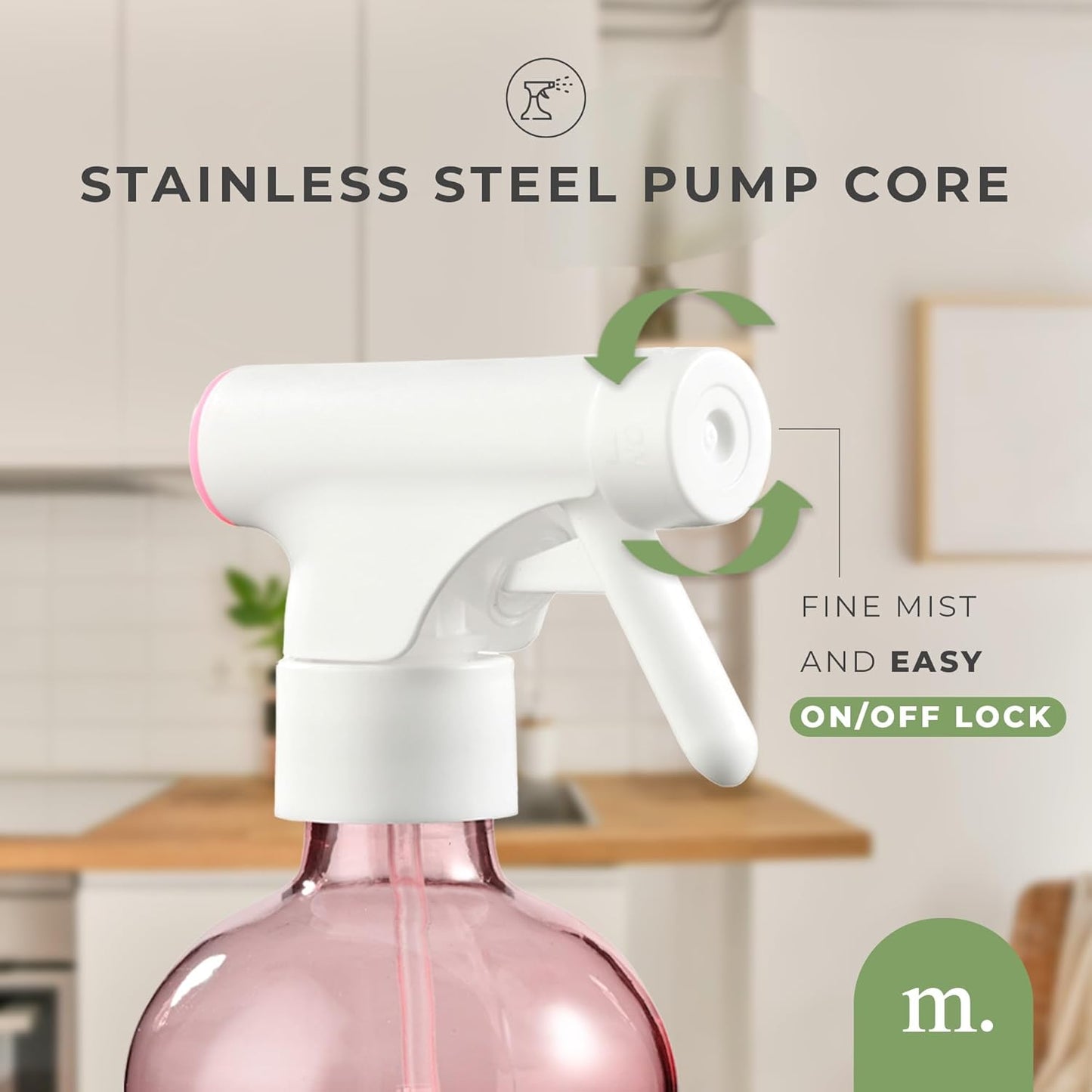 MaisoNovo Spray Bottle for Hair - 16.9 fl oz Pink x 2 with 16 Labels