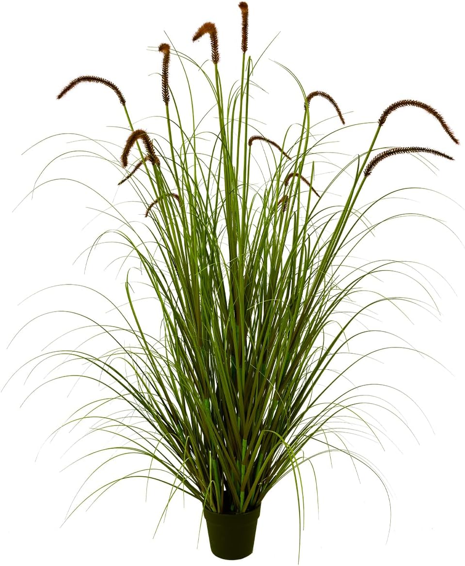 Artificial Plant 5ft(1pack) Tall Artificial Grass Plant,Faux Plants Indoor Home Decorative Artificial Plants & Flowers in Pot Fake Plant, House Plant Indoor