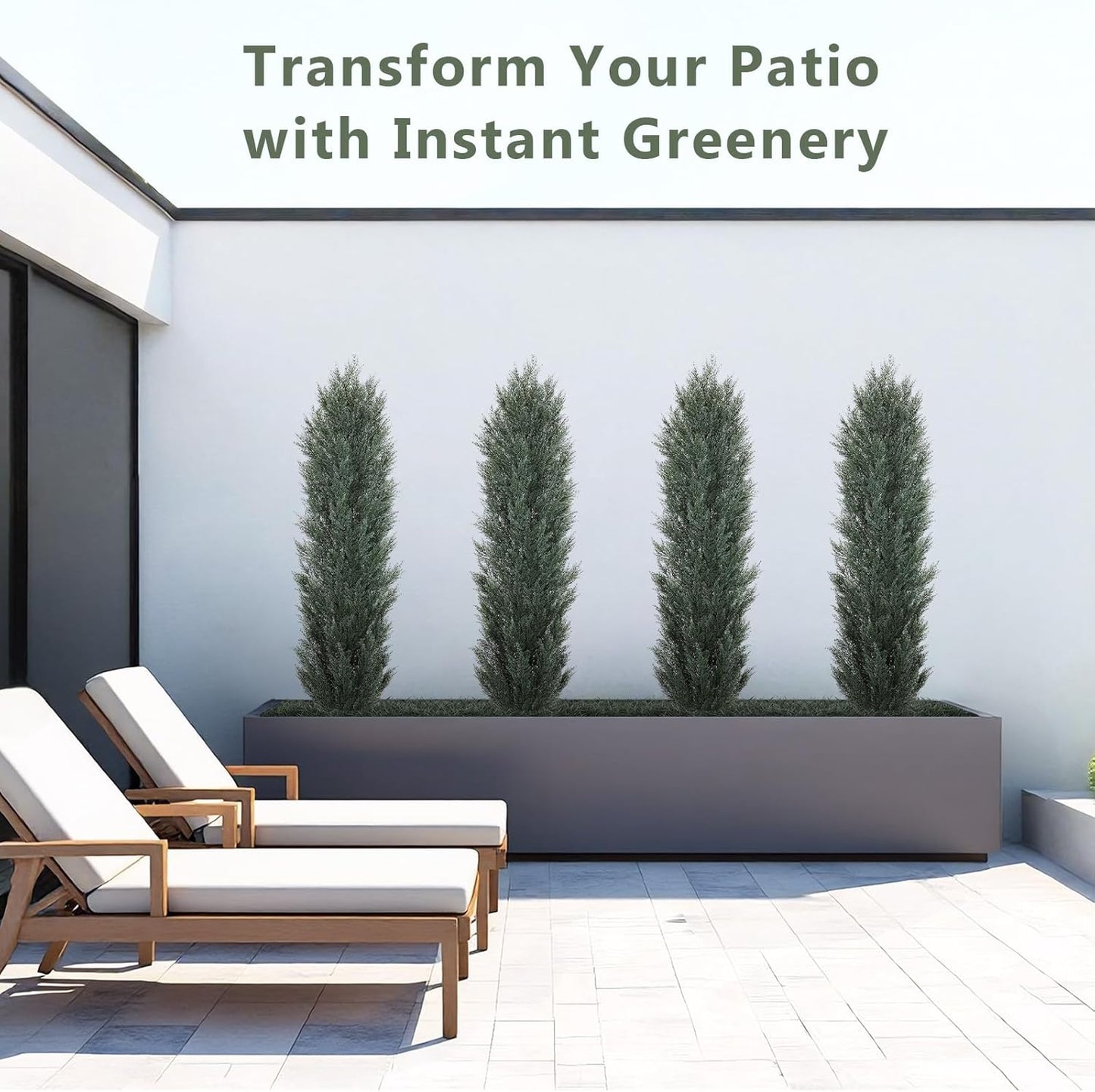 THE BLOOM TIMES 6ft Tall Topiary Trees Artificial Outdoor – UV Resistant Faux Cedar Pine Cypress Bushes and Shrubs, Fake Potted Plants for Front Porch Outside Planter Patio Decor, Set of 2 (6 Foot)