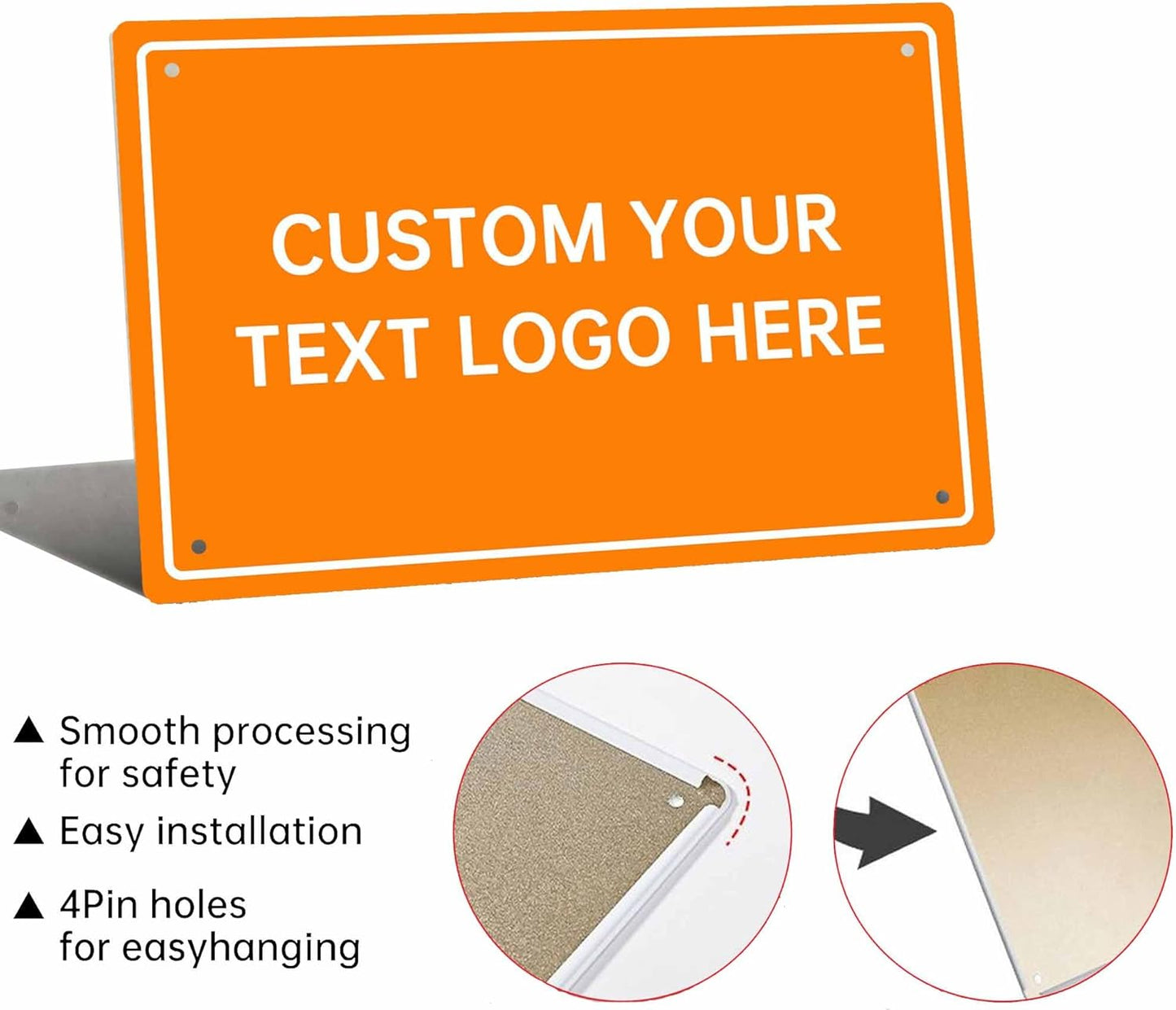 Custom Metal Signs, Personalize for Office, Home, Delivery - Your Image, Text, Photo, Pets, Kids Art - Made in USA