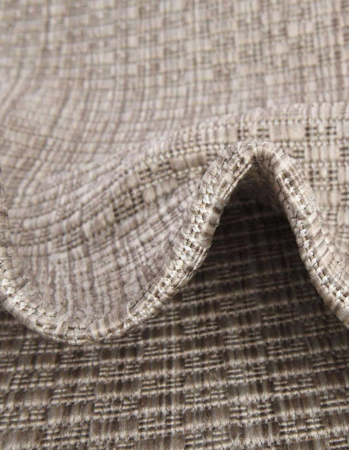 Unique Loom Outdoor Solid Collection Area Rug (10' Round Beige/Ivory)