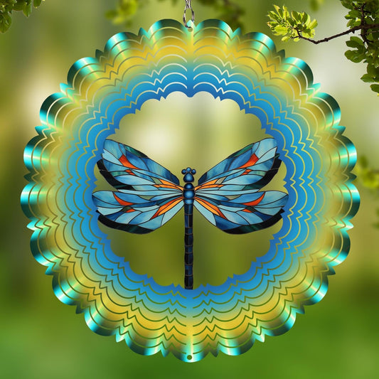 Wind Spinners Outdoor Dragonfly - Birthday Gifts for Women Mom Wife Grandma, Hanging Wind Sculptures Wind Spinners, 12 inch 3D Wind Spinner for Garden Decor for Outside, Garden, Patio, Yard, Outdoor