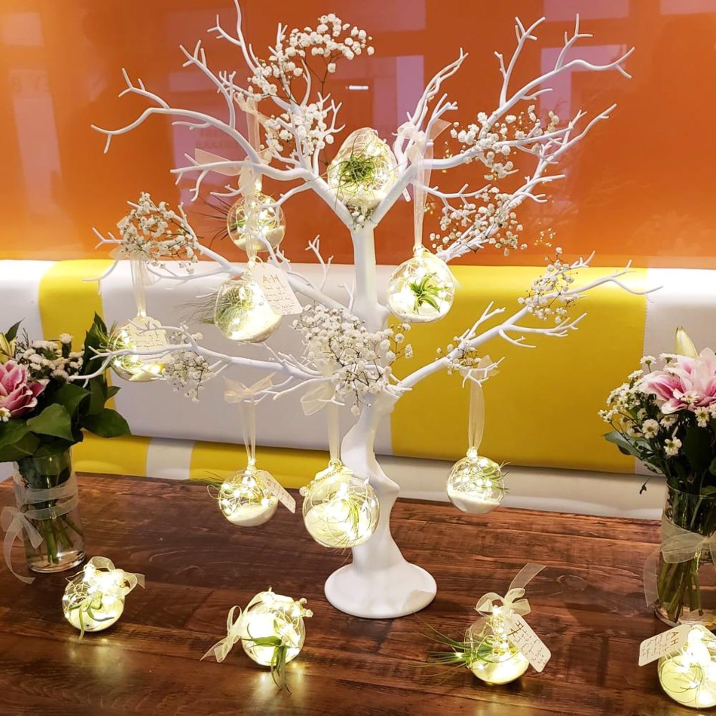 60 Pcs 3.15 InchTea Lights Hanging Glass Globes Orbs, Clear Hanging Candle Holder, Tealight Candle Holder for Wedding, Christmas, Party, Centerpiece Accessory and Home Decor by KUKLIPJIM.