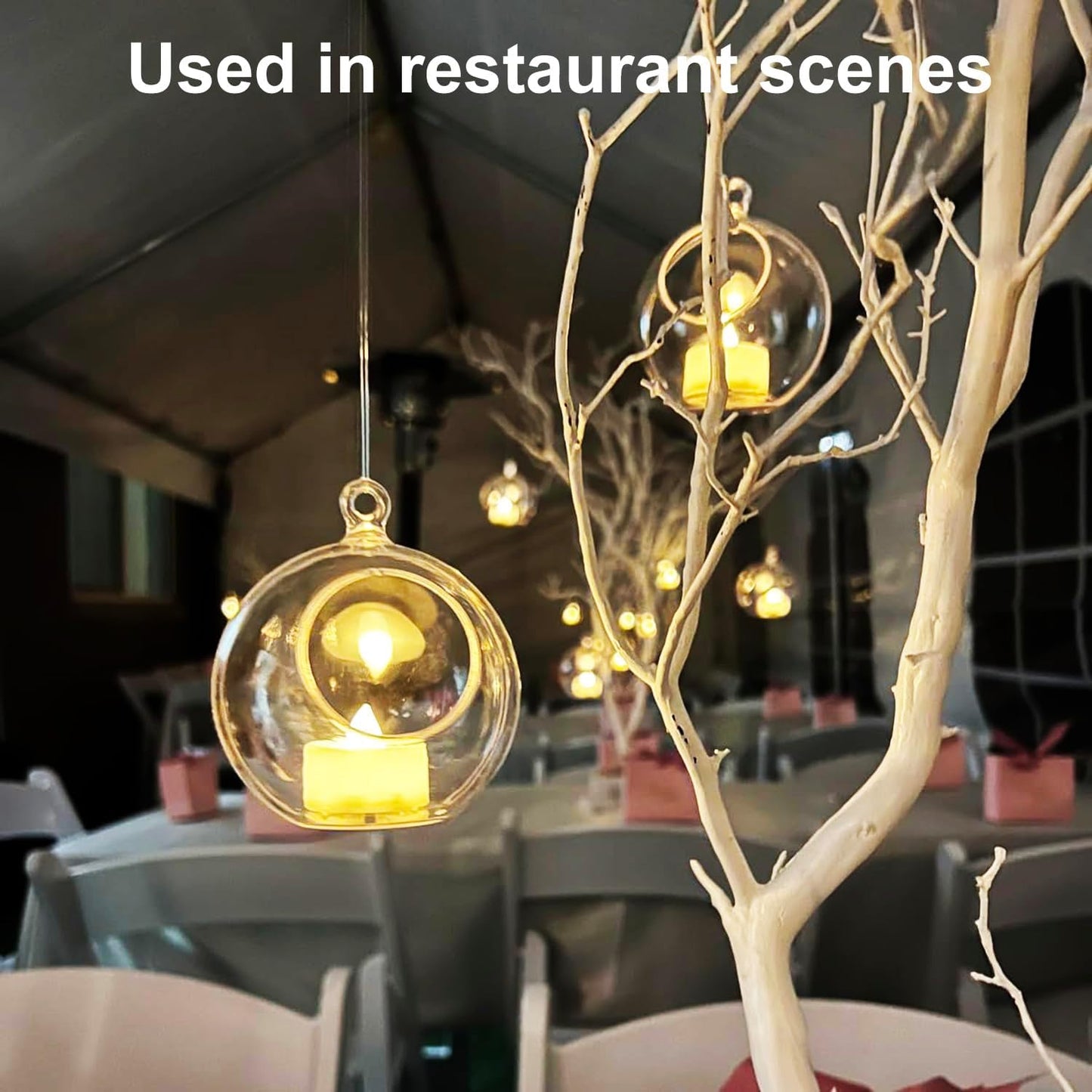 40 Pcs 4 Inch Hanging Acrylic Globes Orbs, Clear Ornaments Balls, Tealight Candle Holder for Wedding, Christmas, Party, Centerpiece Accessory and Home Decor by KUKLIPJIM.