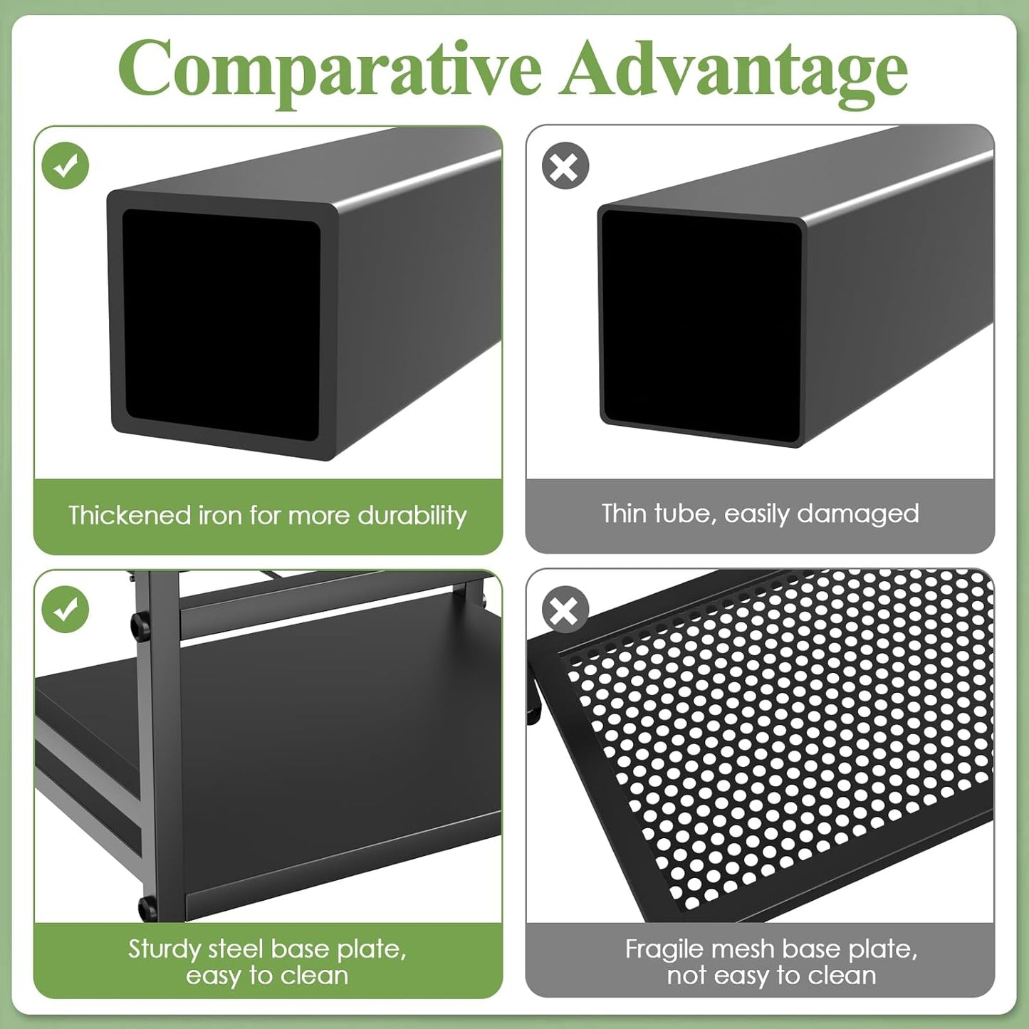 Garden Tool Organizer Rack for Garage, Yard Tool Tower Rack Organizer, Tools Stand Storage with Hooks Black Metal Garden Tools Holder for Yard Shed Garage Organization