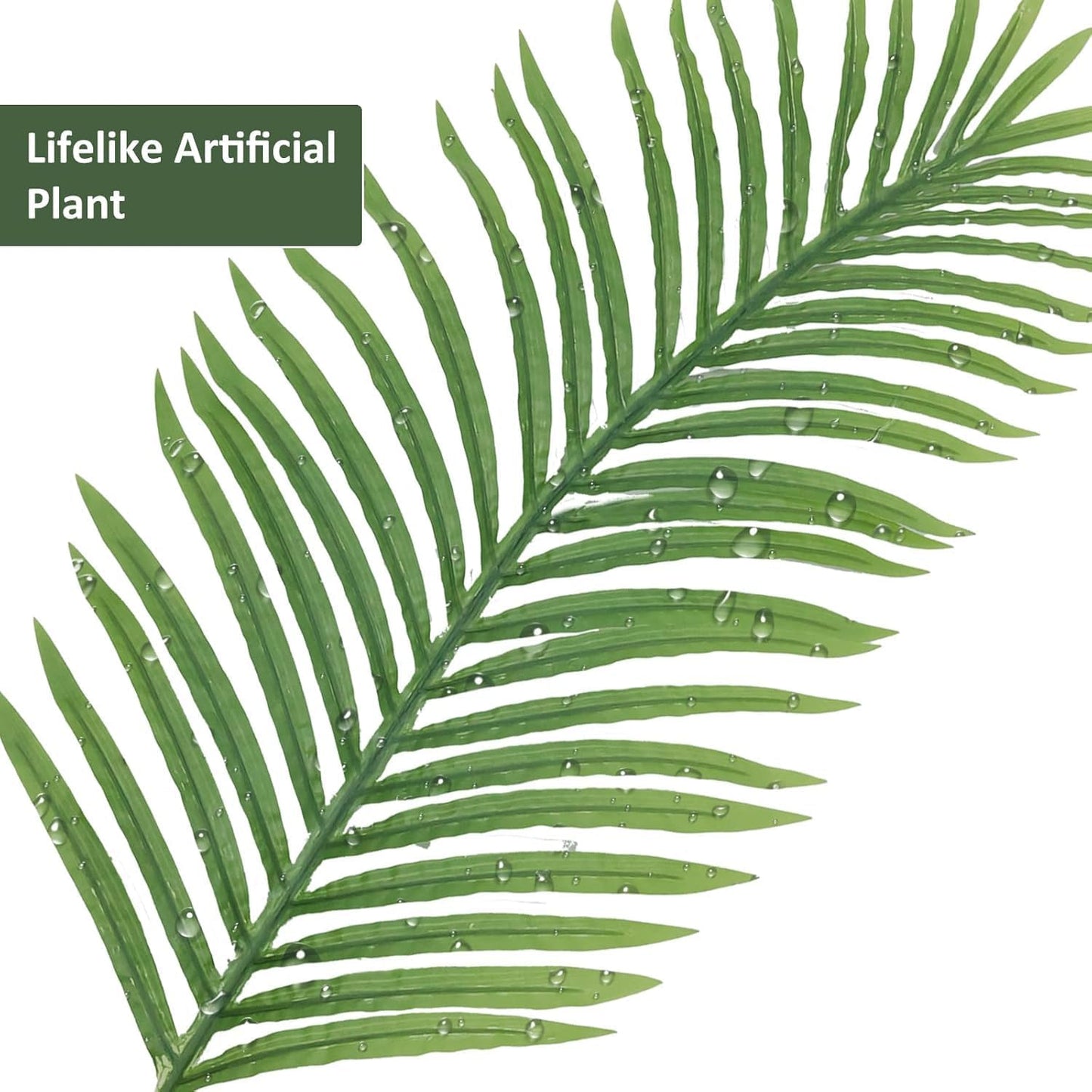 Artificial Fake Palm Tree 7FT 2Pack with White Planter & Free Moss, UV Resistant Artificial Palm Tree for Outdoors, Fake Plants for Poolside Home Room Decor, Faux Plants Outdoor Decor