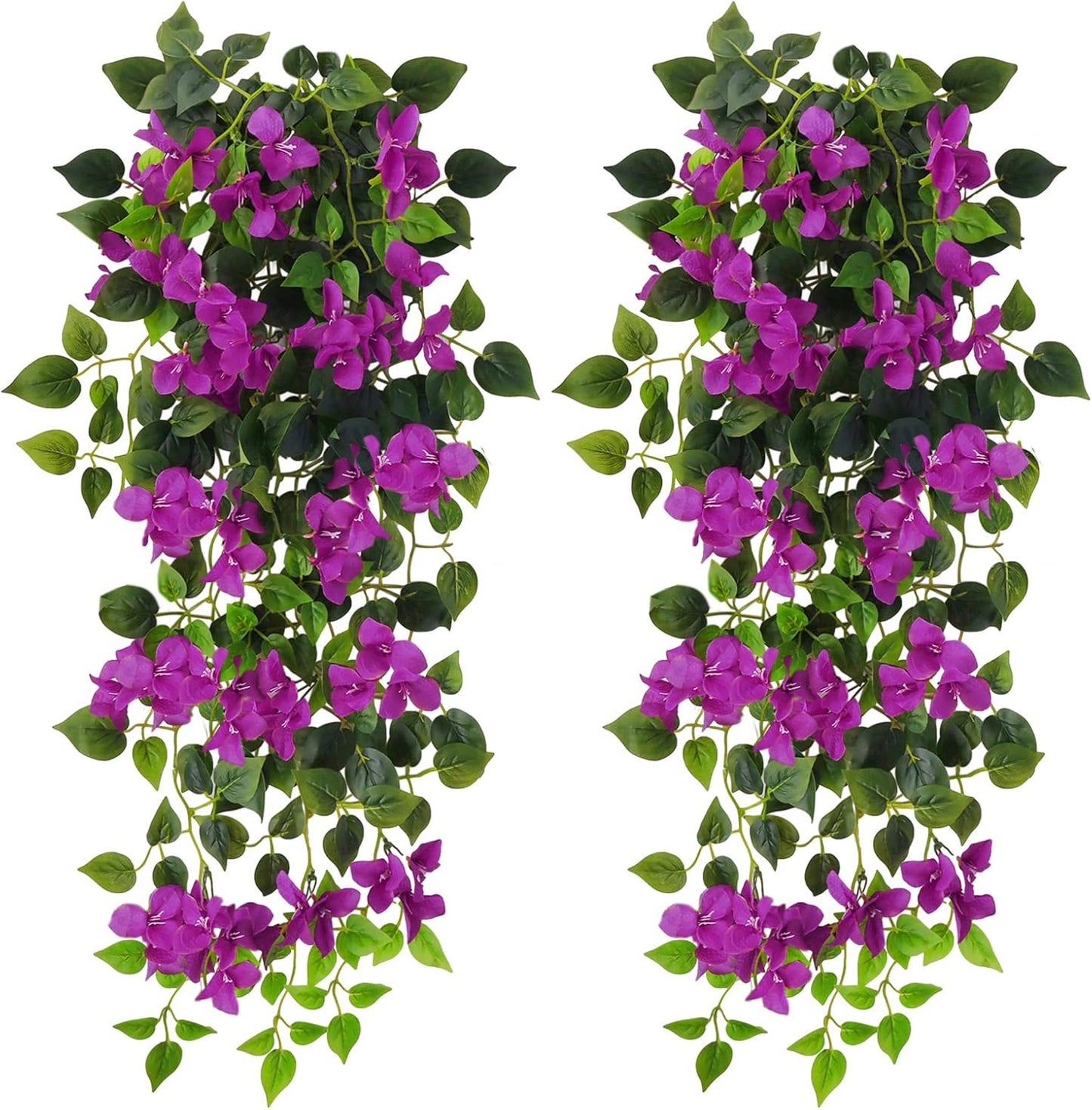 Artificial Hanging Plants Flowers Bougainvillea, UV Resistant Fake Plastic Faux Flower Fabric Vine for Indoor Outdoor Garden Porch Eave Wedding Wall Décor