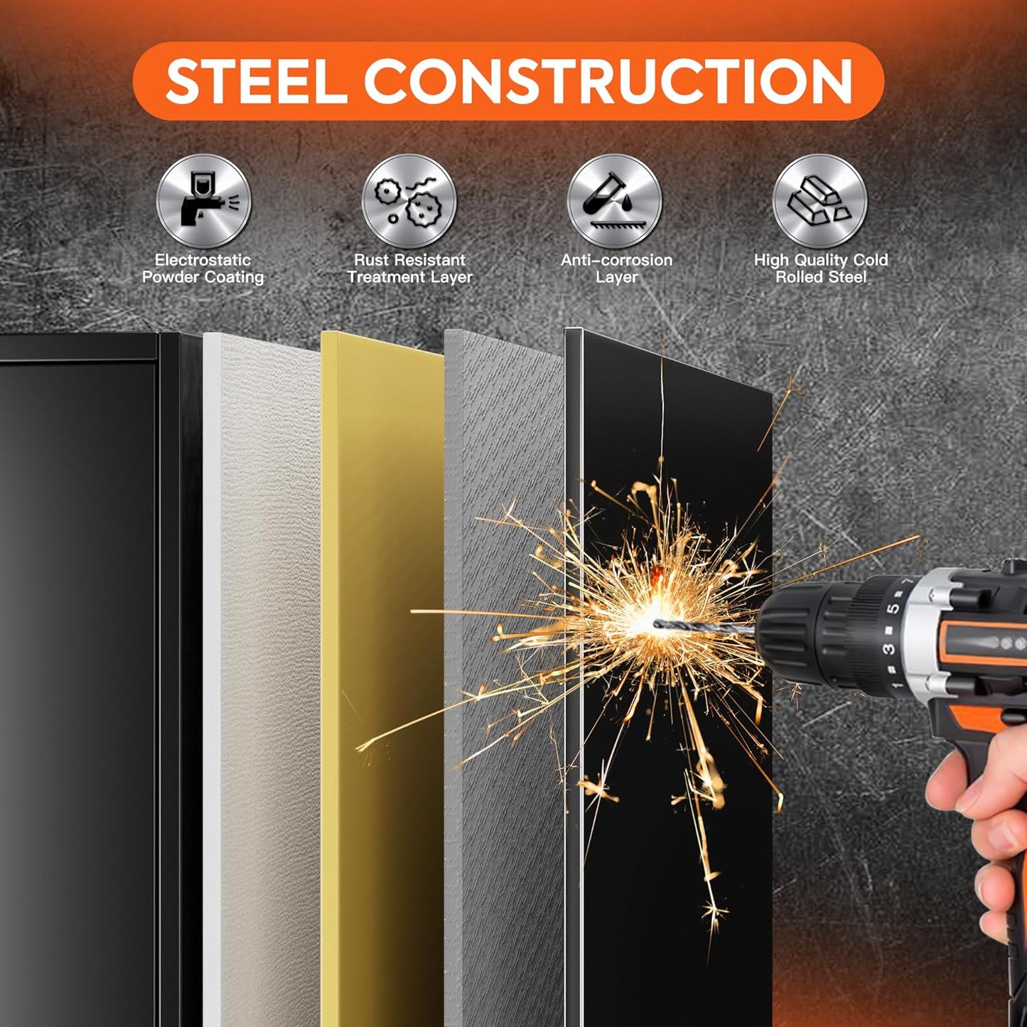 Broom Closet Storage Cabinet with 5 Pegboard, Hanging Rod &13 Hooks, Utility Metal Garage Storage Cabinets with Doors and 4 Shelves for for Garage Home Storage, Black,61.6" Hx27.6 Wx13.8 D