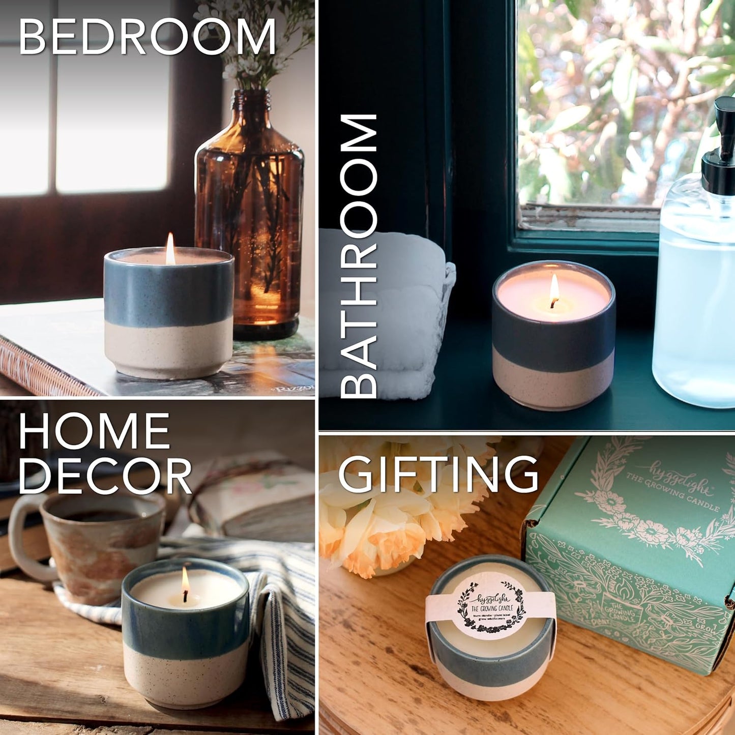 The Growing Candle, Coffee Scented, 8.5oz Ceramic Pot, Aromatherapy Candles, 100% Soy, Cream and Espresso Aroma for Home, Willow