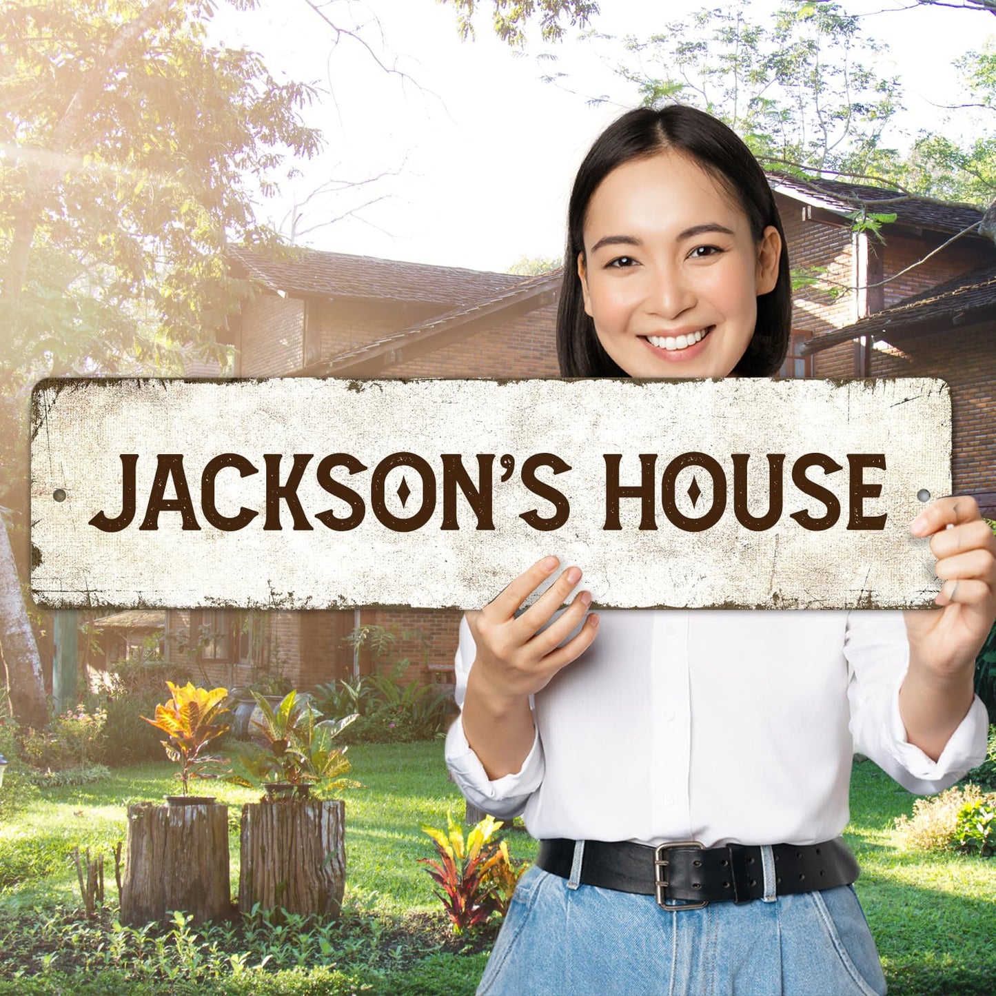 Rustic Custom Sign, Personalized Metal Signs, Gift for Him Men Dad, Man Cave, Indoor and Outdoor Use, 6x24 Inches, ACM, Fade Resistant, Made in The USA