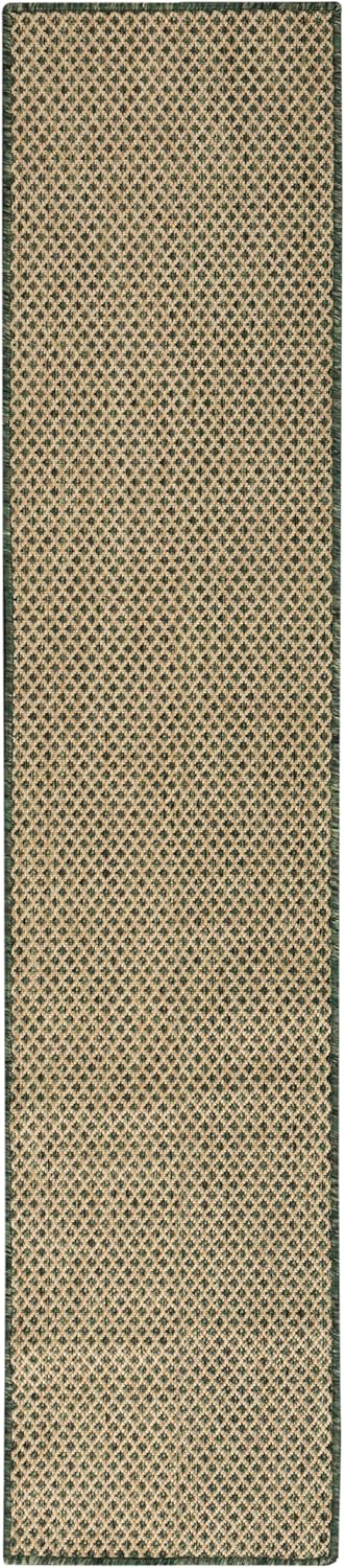 Nourison Home Courtyard 8' Runner Green Fabric Area Rug