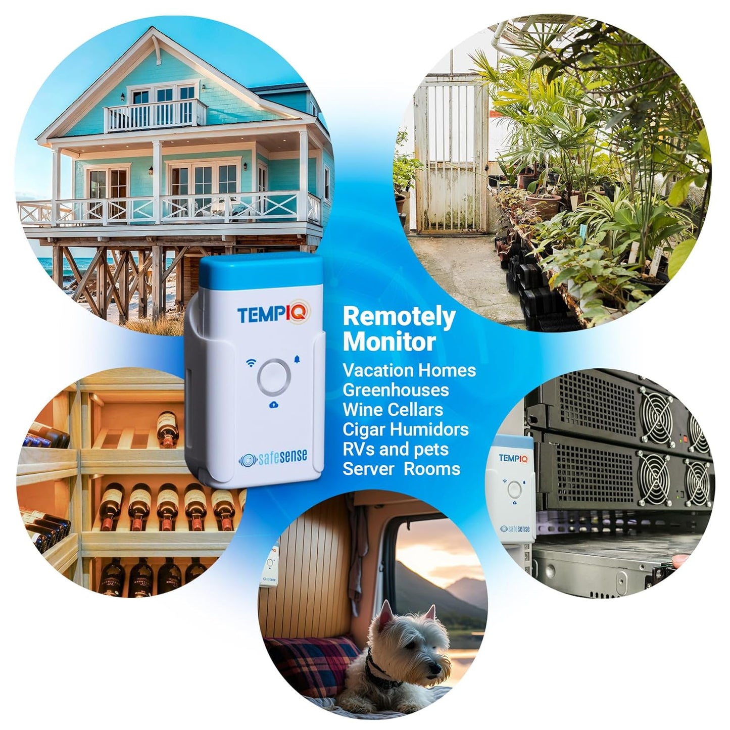 TEMPIQ Remote WiFi 2-Pack Temperature & Humidity Sensor - App Integration, Alerts, Helps Monitor 2nd Home, AirBnb, RV, Pets,Freezer and Server Room, Indoor & Outdoor Hygrometer & Thermometer