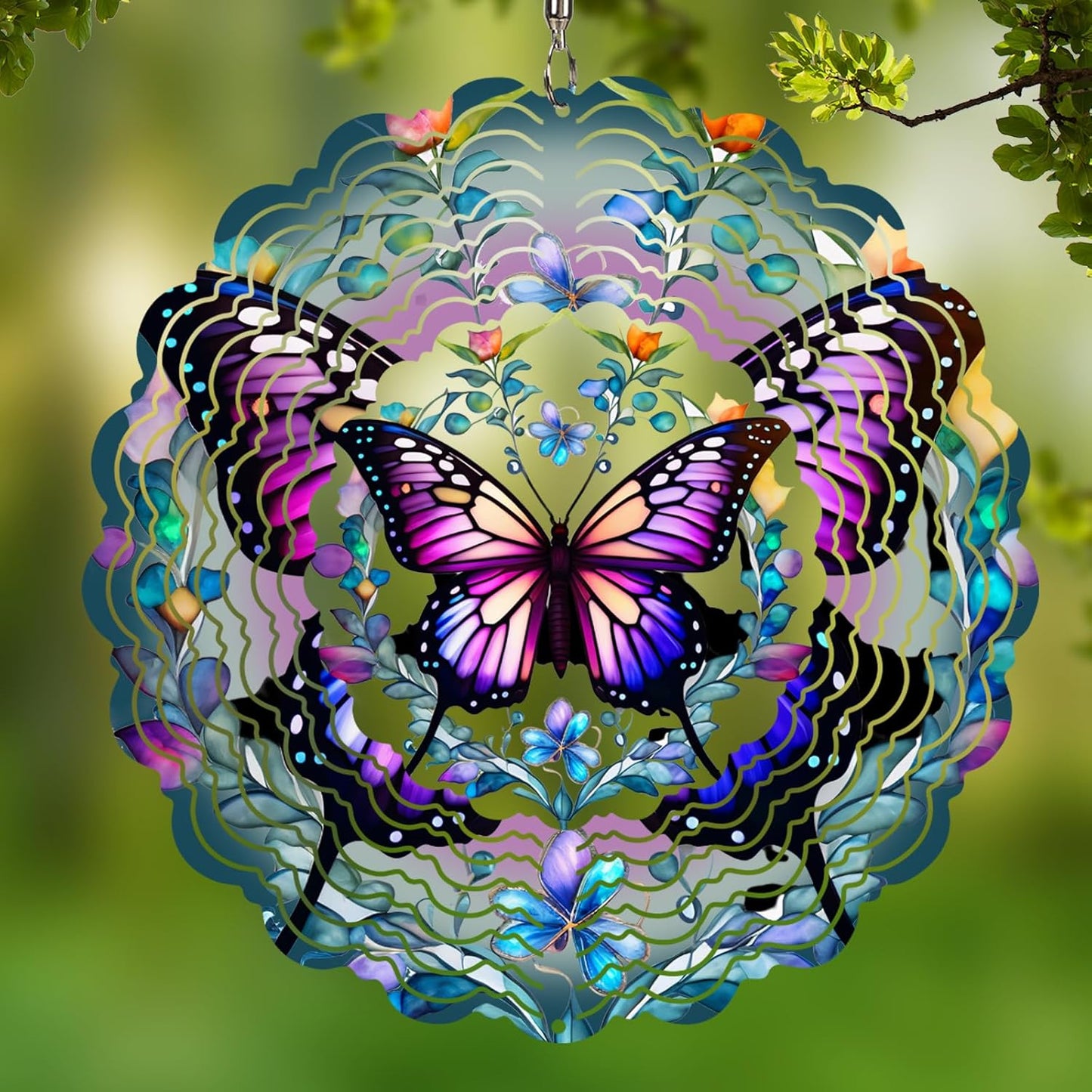 Wind Spinners Outdoor Butterfly - Birthday Gifts for Women Mom Wife Grandma, Hanging Wind Sculptures Wind Spinners, 12 inch 3D Wind Spinner for Garden Decor for Outside, Garden, Patio, Yard, Outdoor