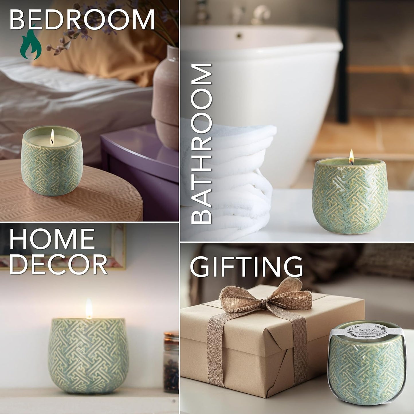 The Growing Candle, Wild Flower Scented, 10oz Ceramic Pot, Single Wick Aromatherapy Candles, 100% Soy for Women and Men, Ida