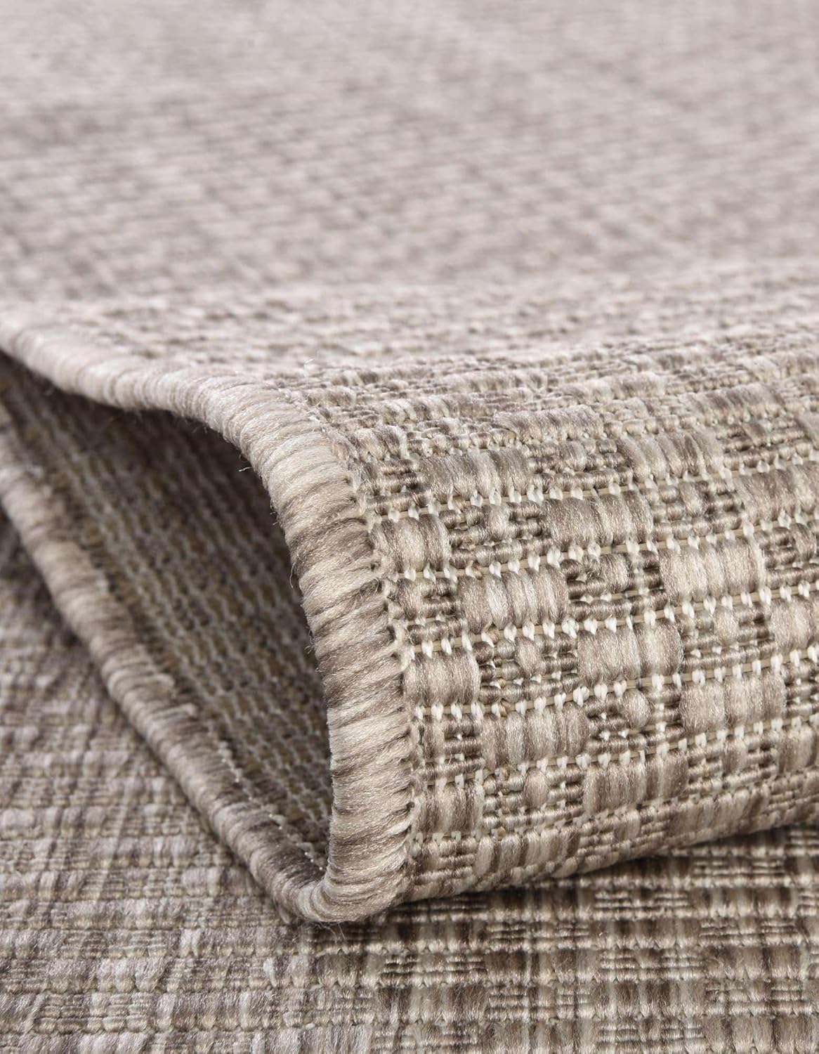 Unique Loom Outdoor Solid Collection Area Rug (7' 10" x 10' Rectangle Beige/Ivory)