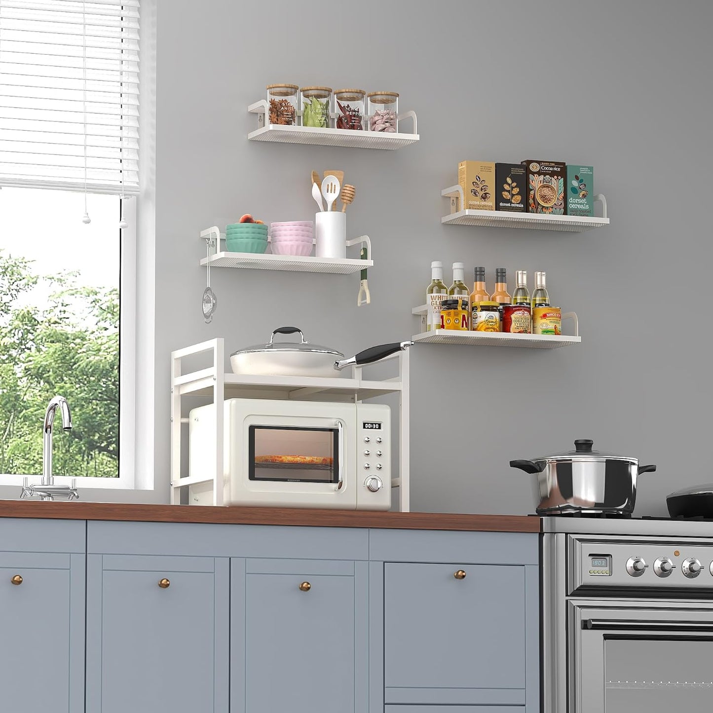 PUSDON Metal Wall Hanging Basket 2 Packs DIY Suitable for Multiple Scenes - White Hollowout 12.6in