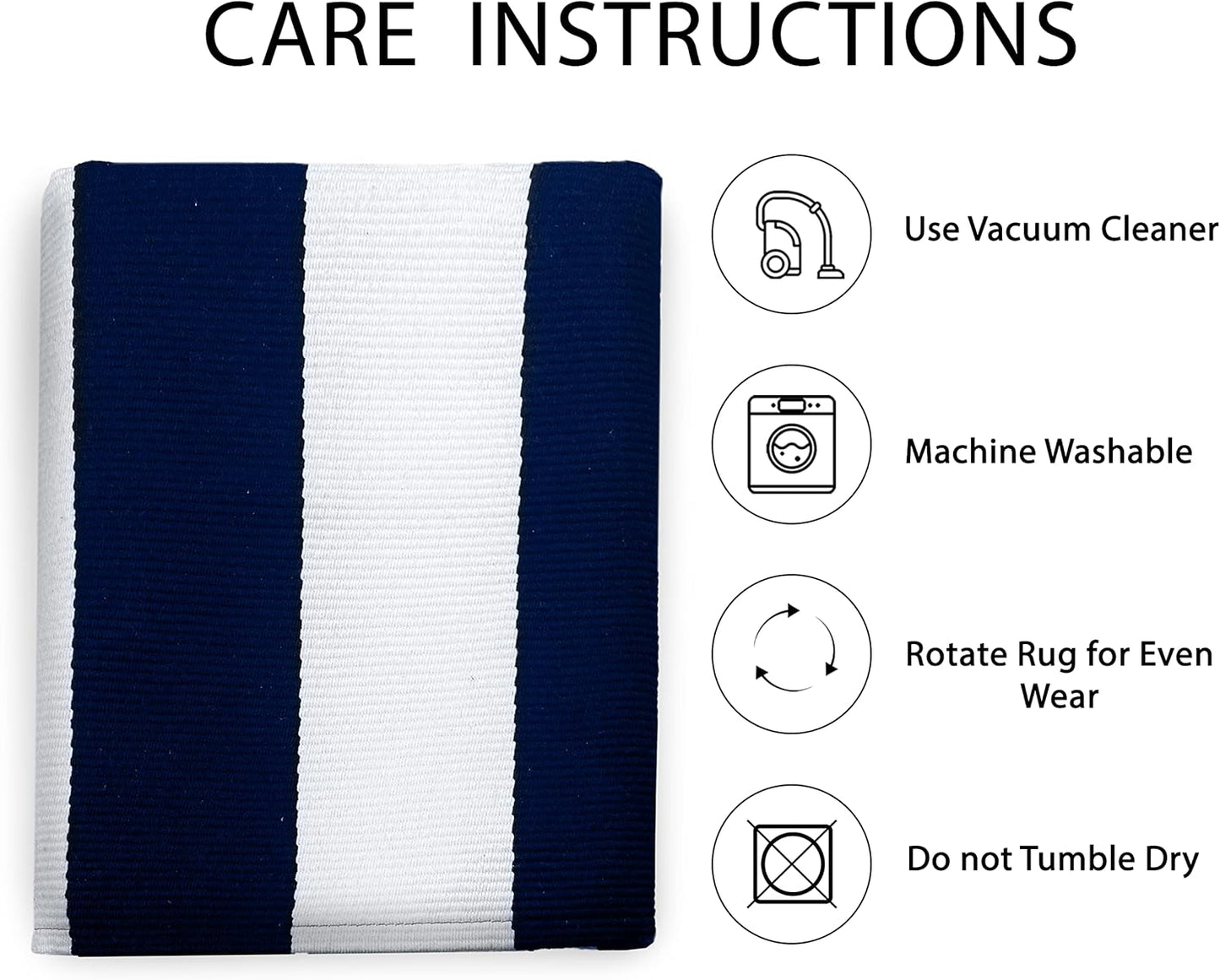 IOHOUZE Navy White Striped Rug -3x5 Front Door Mats Outdoor,Washable Rug for Front Porch Decor,Spring Summer Welcome Mats Outdoor Indoor, Doormat for Farmhouse/Entryway/Home Entrance