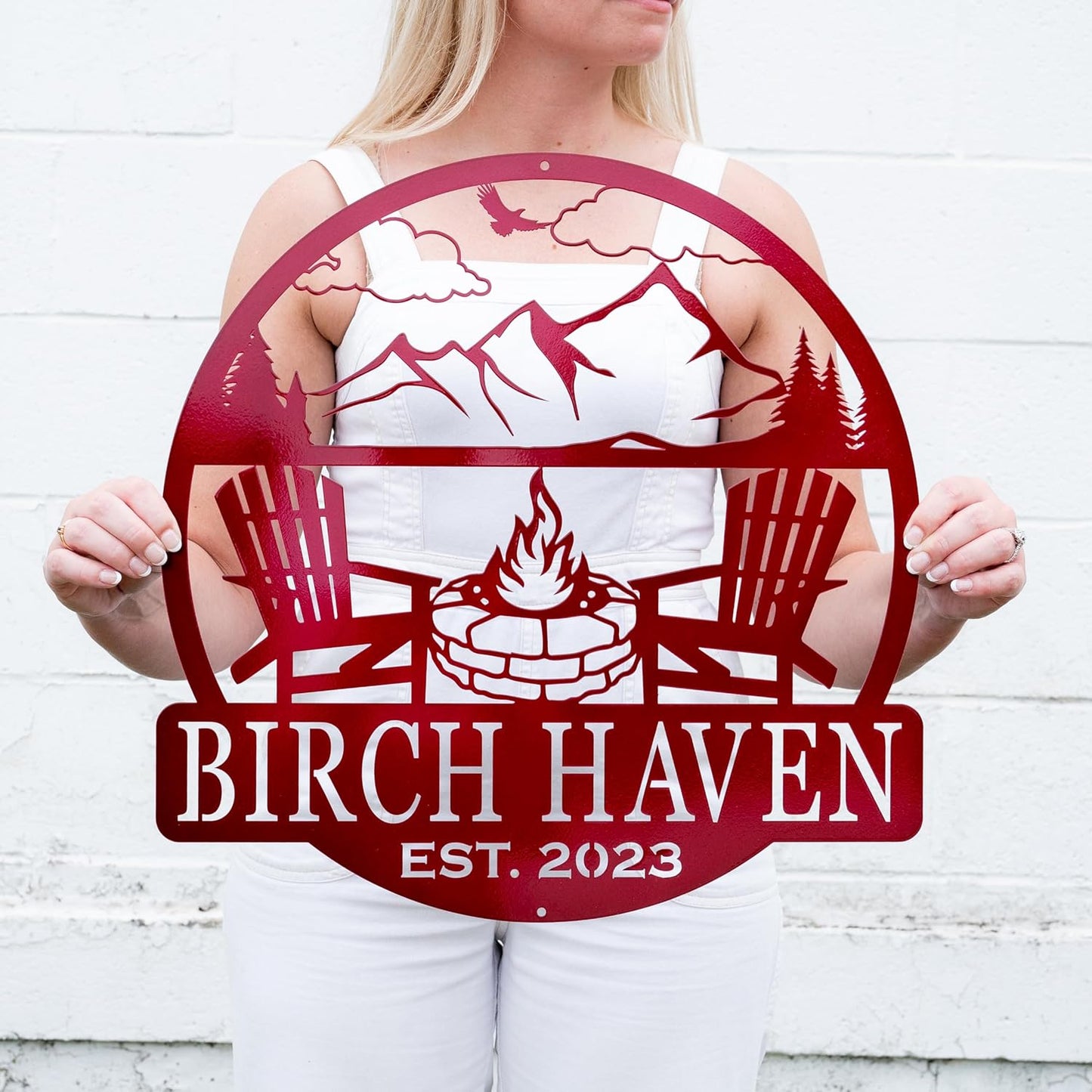 Custom Campfire Sign | Metal Outdoor Sign | Camper Decor | Personalized Camping Gifts | Fire Pit Sign | Outdoor Decor Cabin Sign | Campsite Sign