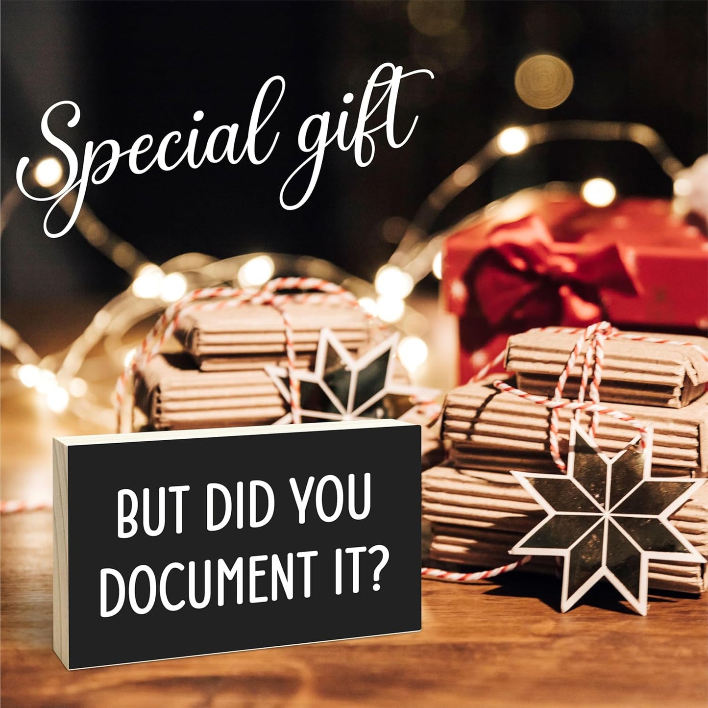 Black Wooden Block Sign - But Did You Document It - 5"X3" Pine Wood Plaque, Home & Office Decor, Gift For Colleagues, HR, Friends, Desk & Tabletop, Shelf Accessories - A17