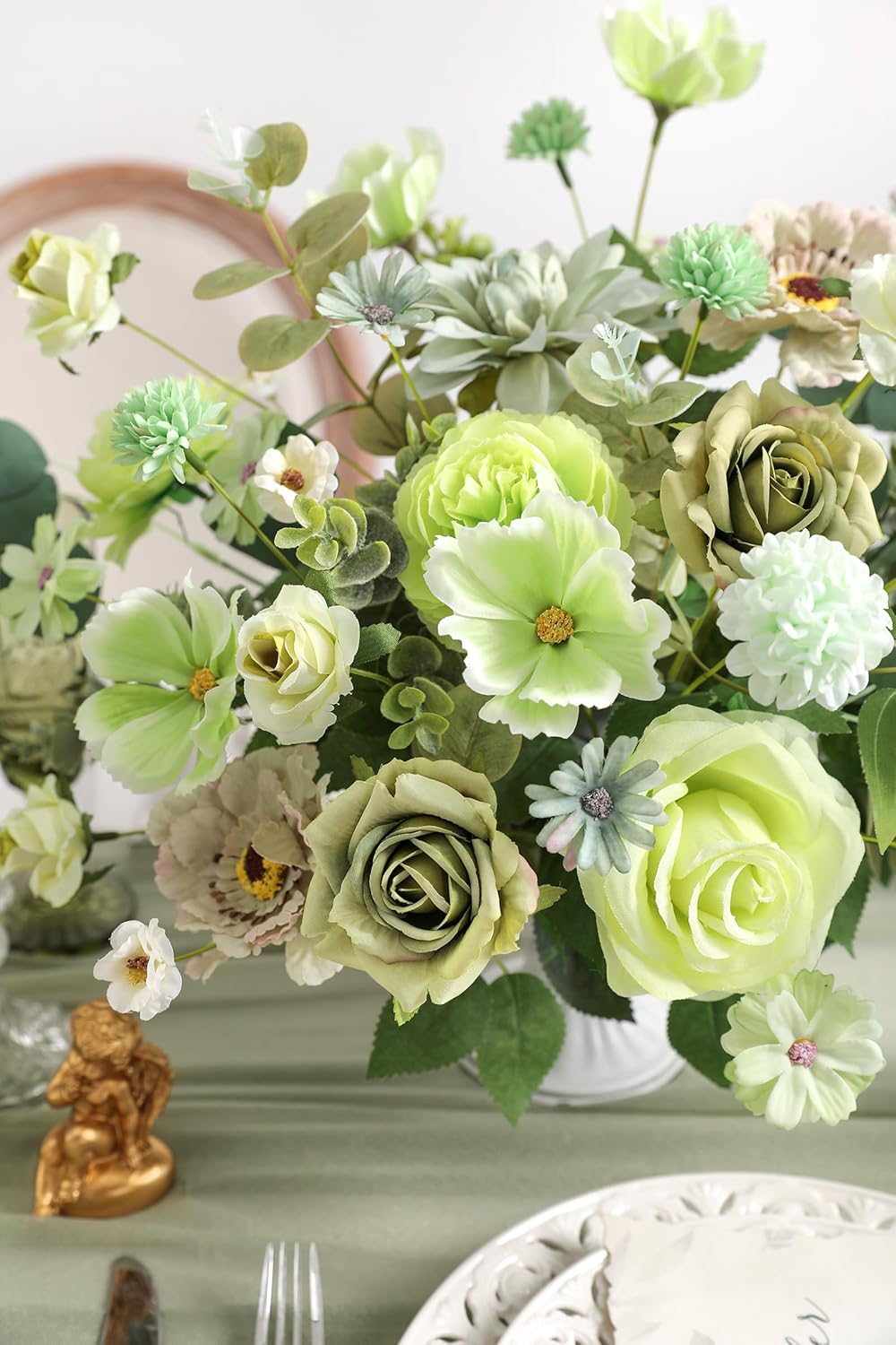 YYHUAWU Faux Flower Heads Mini Artificial Flower Heads Fake Peony Daisy Rose Flowers Multicolor Small Silk Daisy Flower Heads for Craft Garland Wedding Party DIY Home Decoration