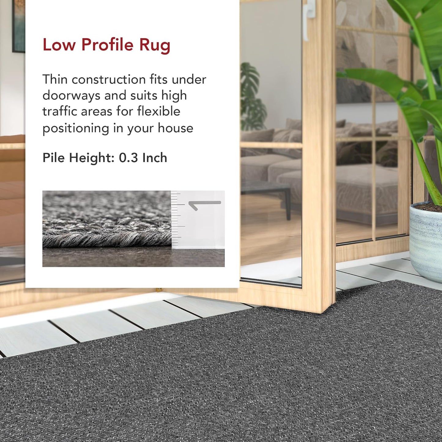 nuLOOM 8' x 10' Solid Hand Braided Indoor/Outdoor Area Rug, Pet-Friendly, High Traffic, Weather Resistant, for Patio, Balcony, Bedroom, Living, Dining Room, Wynn Charcoal