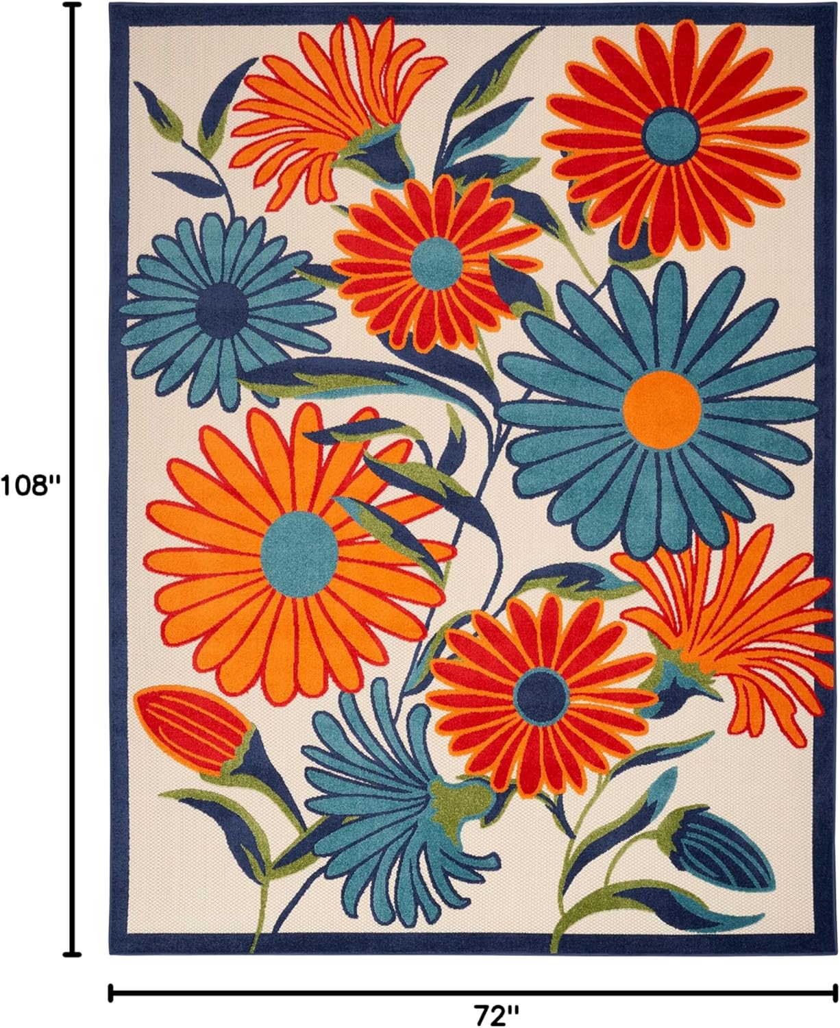 Nourison Home Aloha 6' x 9' Multicolor Fabric Contemporary Area Rug (6' x 9')